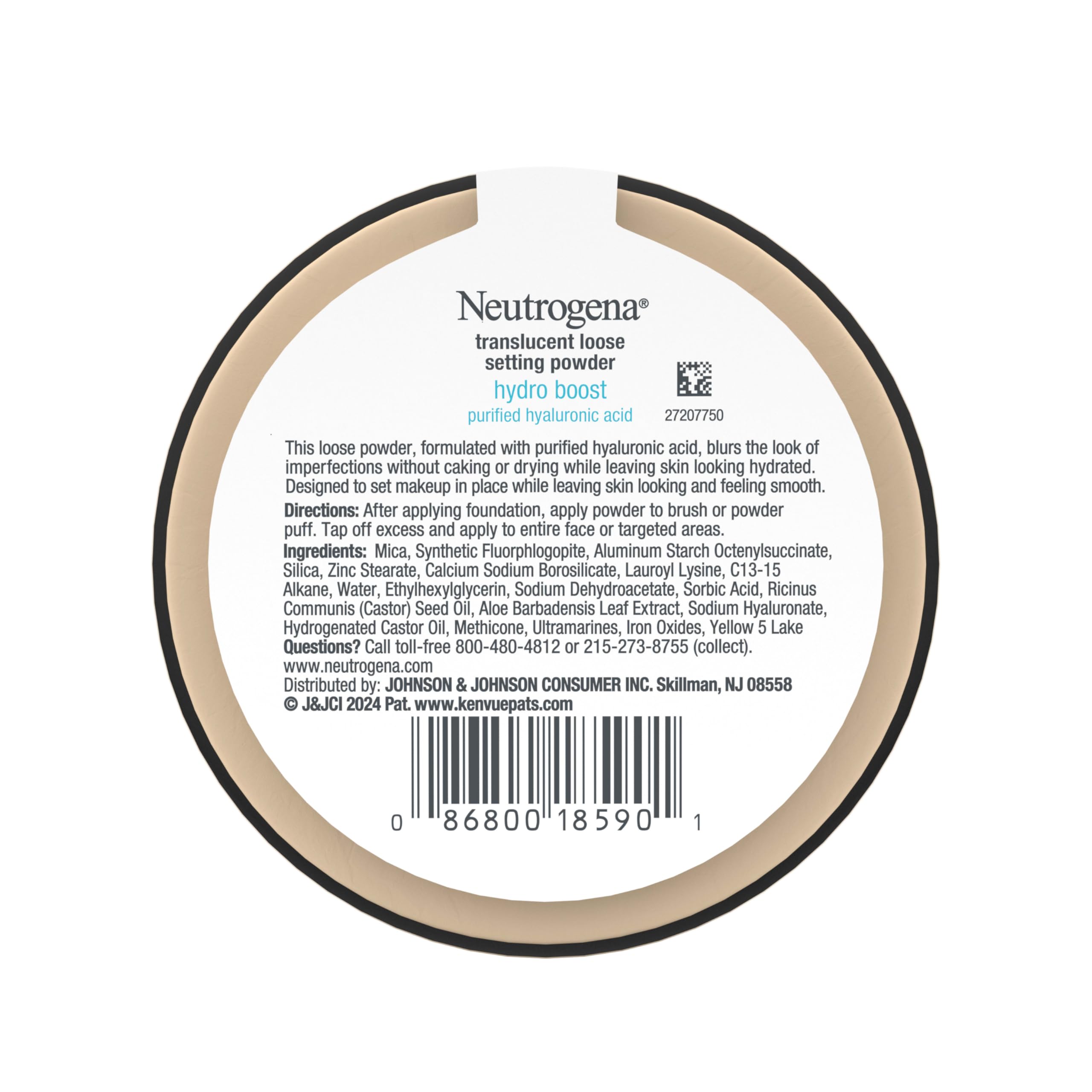 Neutrogena Hydro Boost powder box display conveys compact, travel-friendly design.