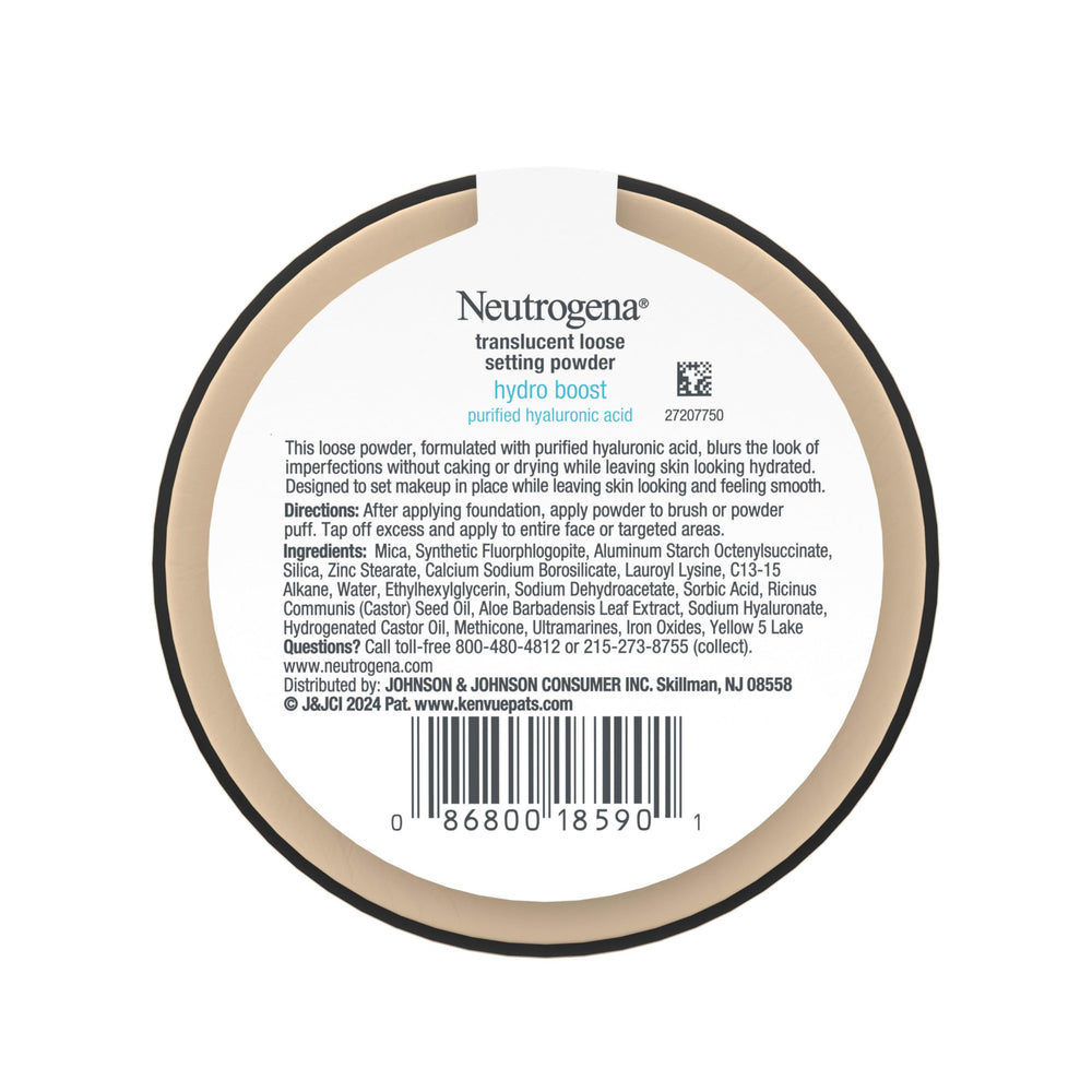Neutrogena Hydro Boost powder box display conveys compact, travel-friendly design.