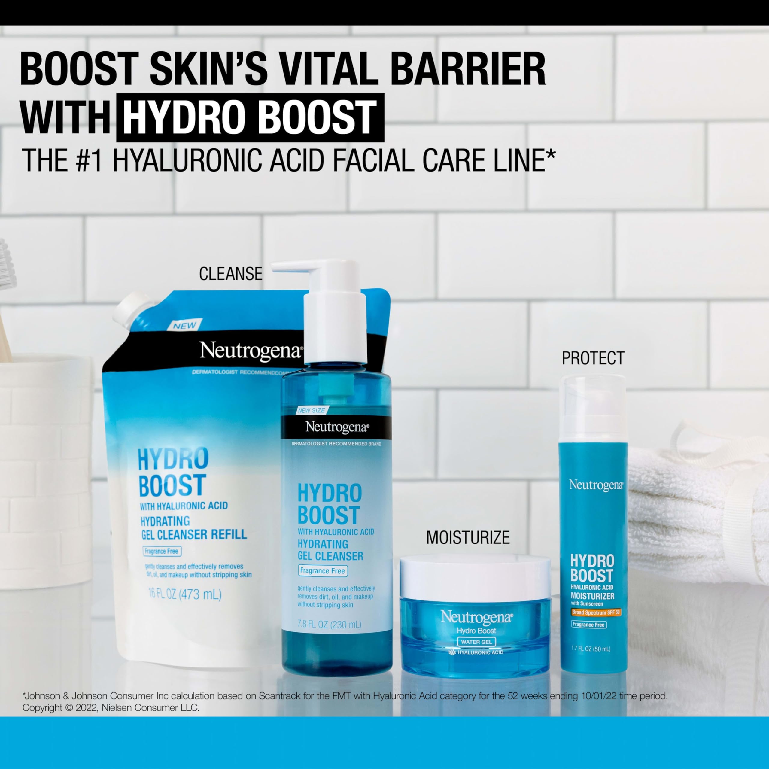 Neutrogena Hydro Boost refill pouch open emphasizes eco-friendly packaging