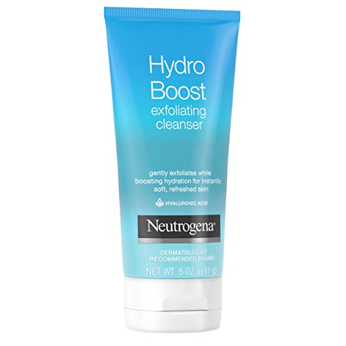 Neutrogena Hydro Boost refreshing face wash on towel conveys clean and hydrated skin feel.