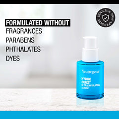 Neutrogena Hydro Boost serum being applied to face and neck for daily hydration.