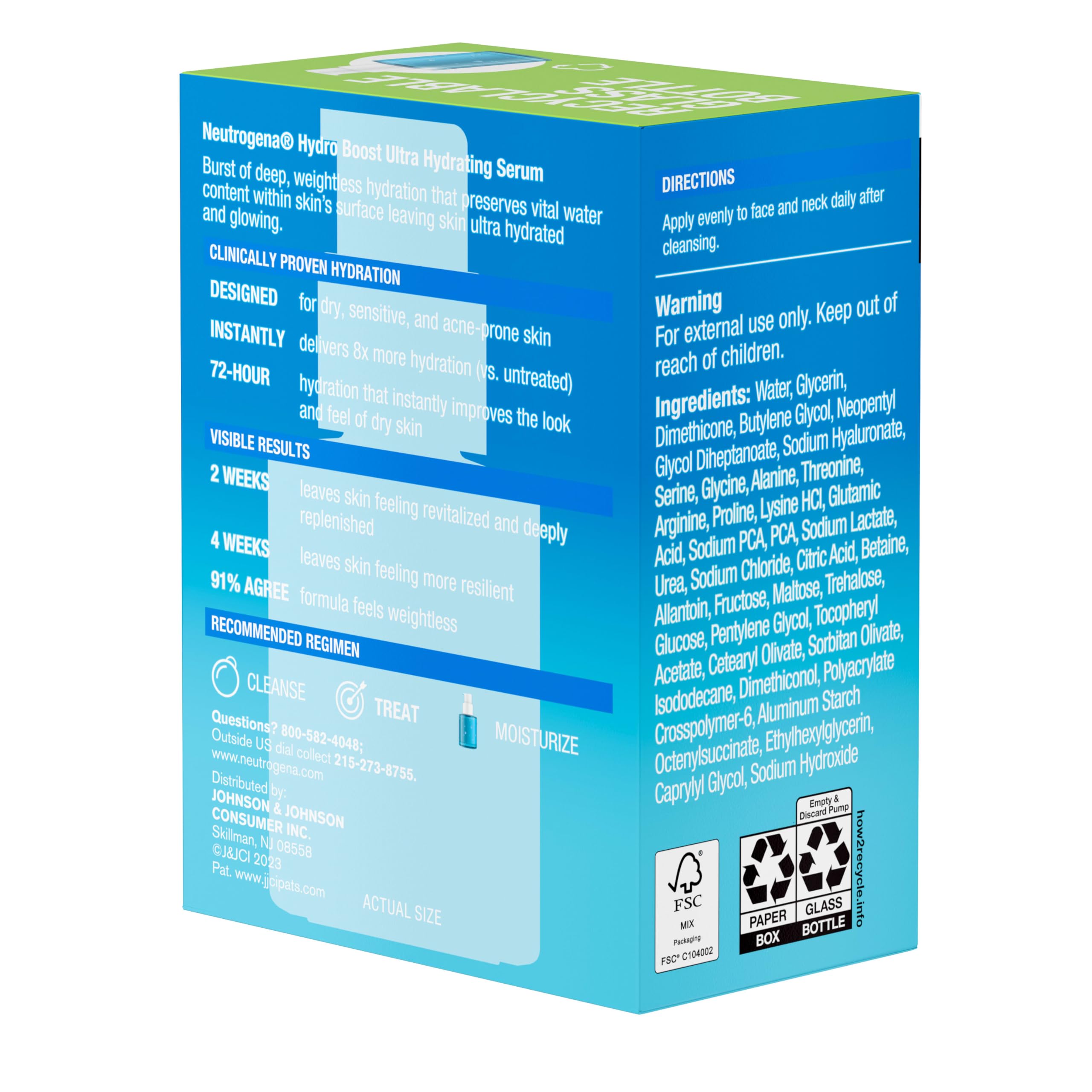 Neutrogena Hydro Boost used on face and neck as part of daily skincare routine.