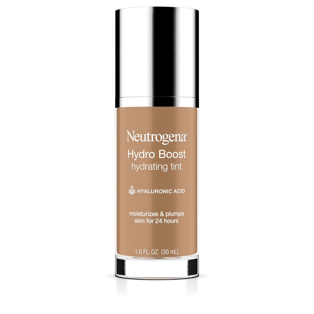 Neutrogena Hydro Boost tint bottle showing hydrating formula for dry skin