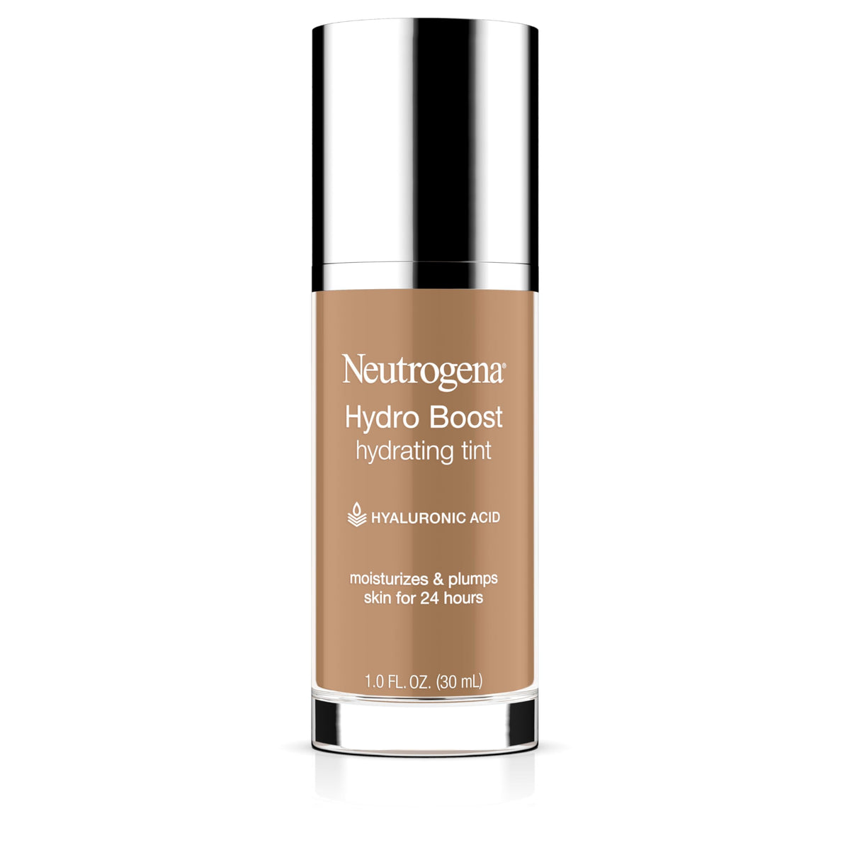 Neutrogena Hydro Boost tint bottle showing hydrating formula for dry skin