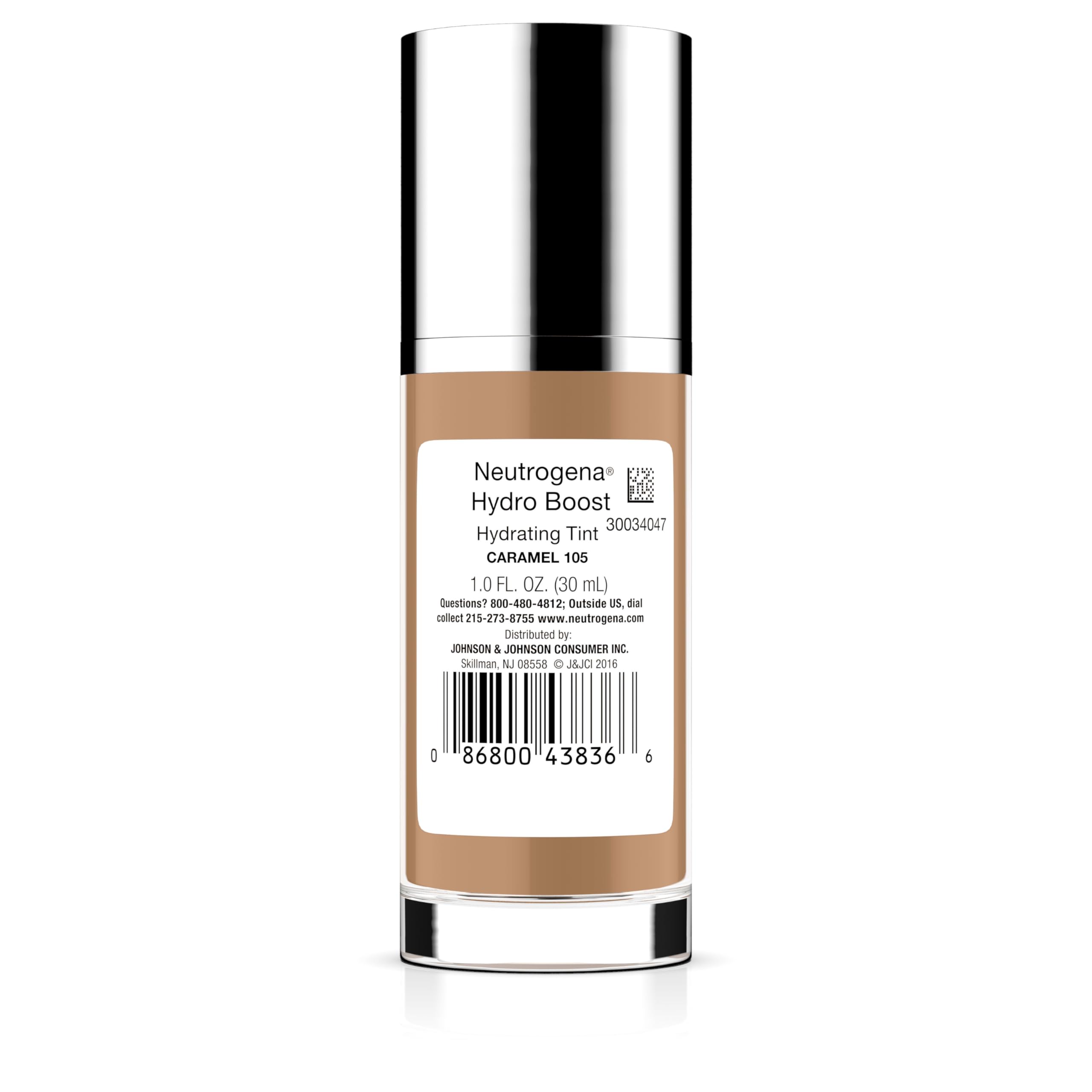 Neutrogena Hydro Boost tint coverage chart shows sheer-to-medium range