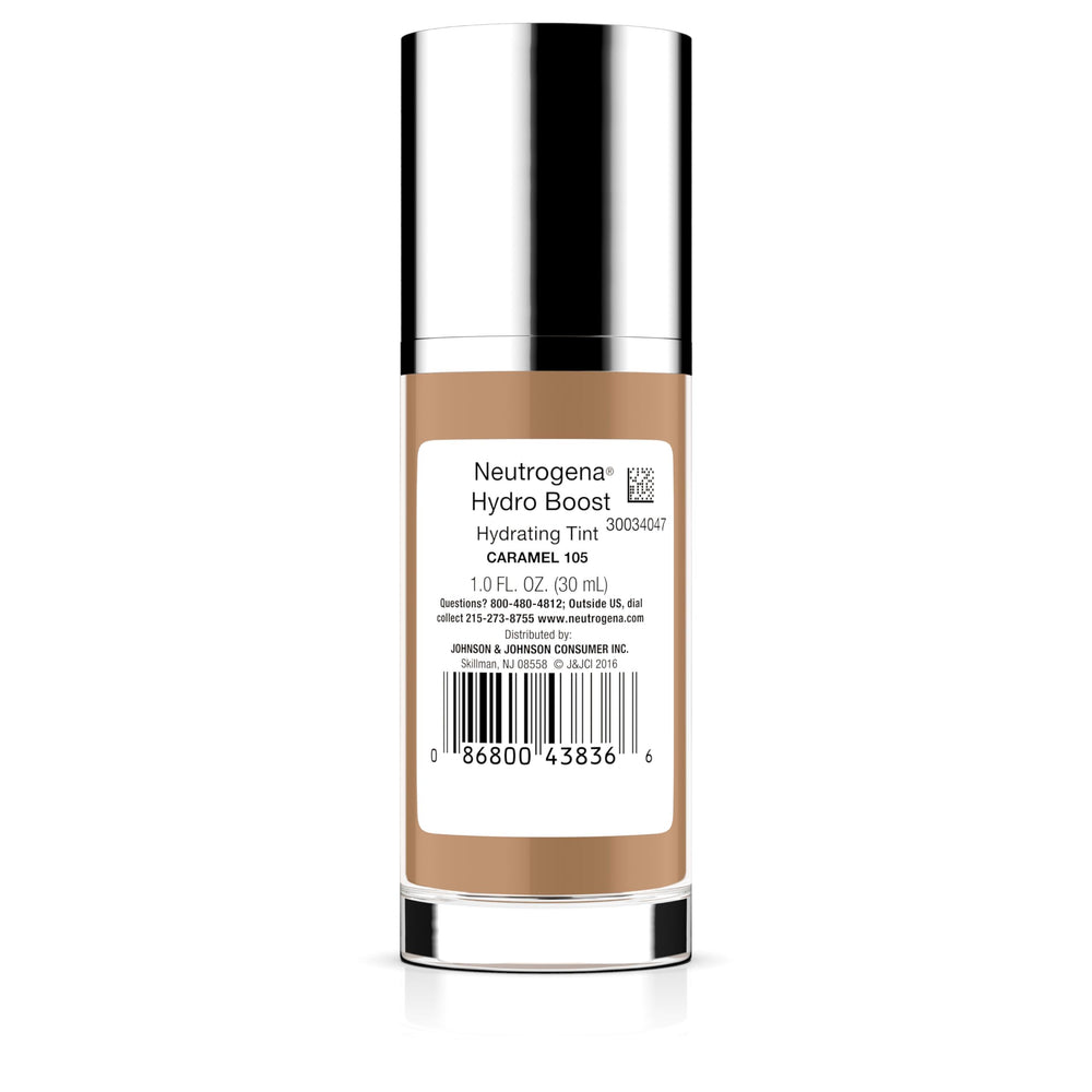 Neutrogena Hydro Boost tint coverage chart shows sheer-to-medium range