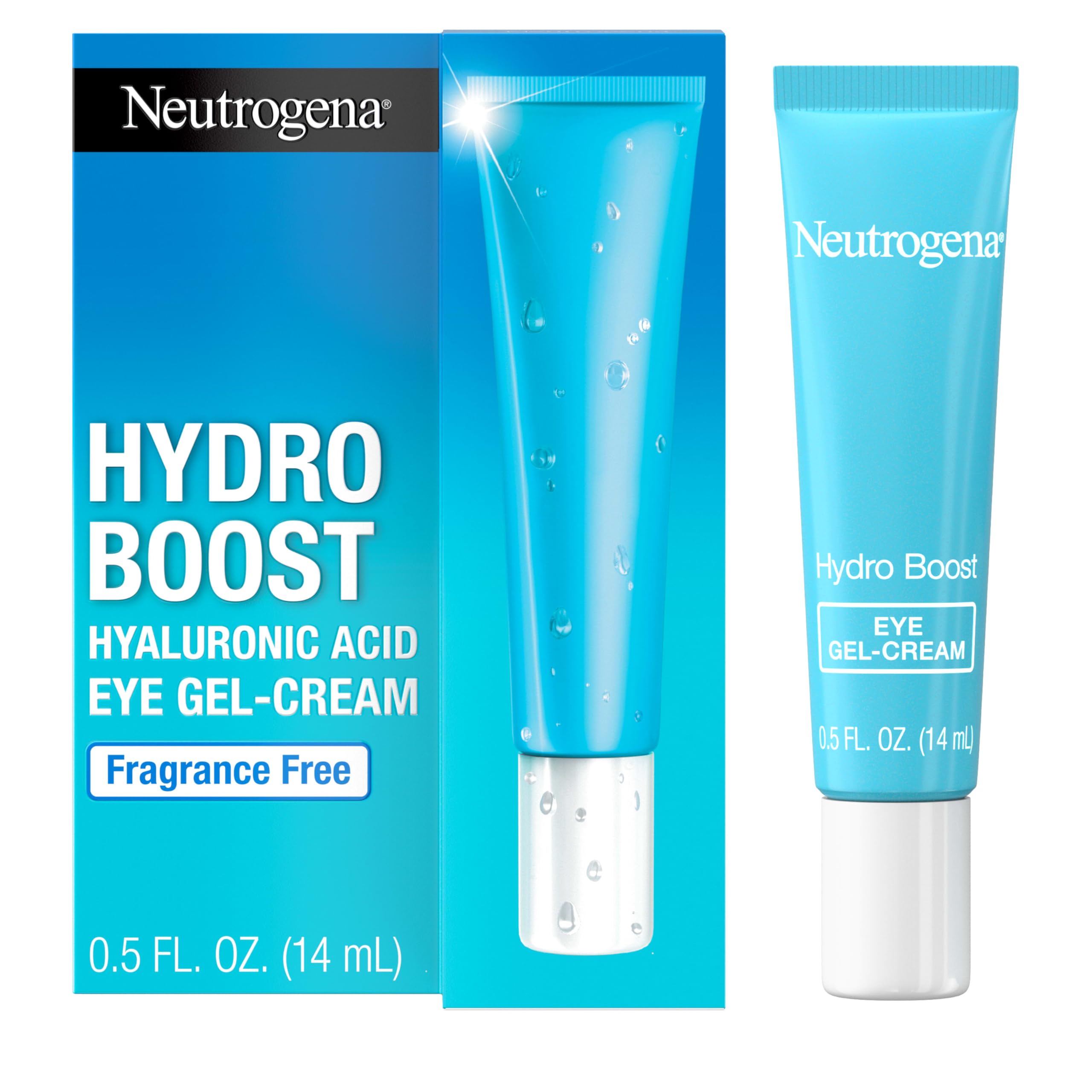 Neutrogena Hydro Boost under-eye cream tube delivers targeted hydration for delicate skin.