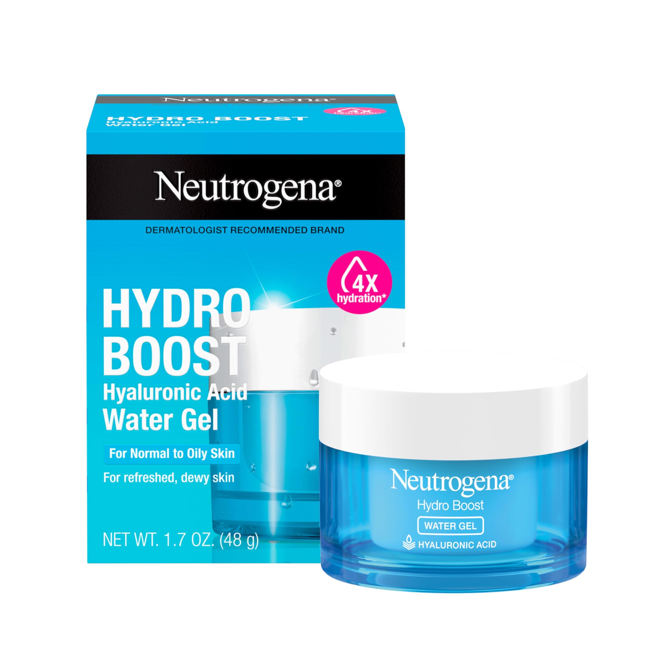 Neutrogena Hydro Boost Water Gel 3-pack front view shows lightweight hydration for daily use.
