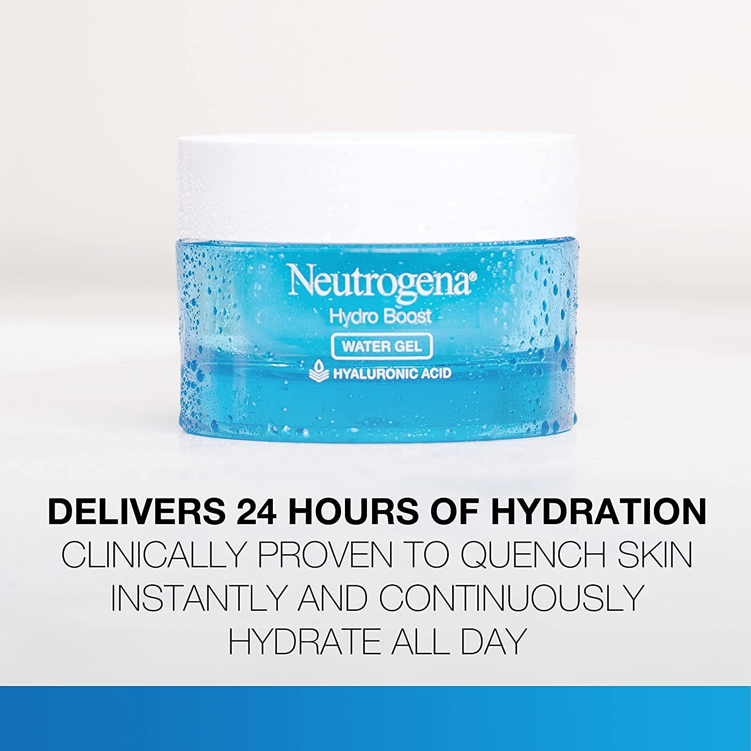 Neutrogena Hydro Boost Water Gel jar closeup shows hydrating formula.