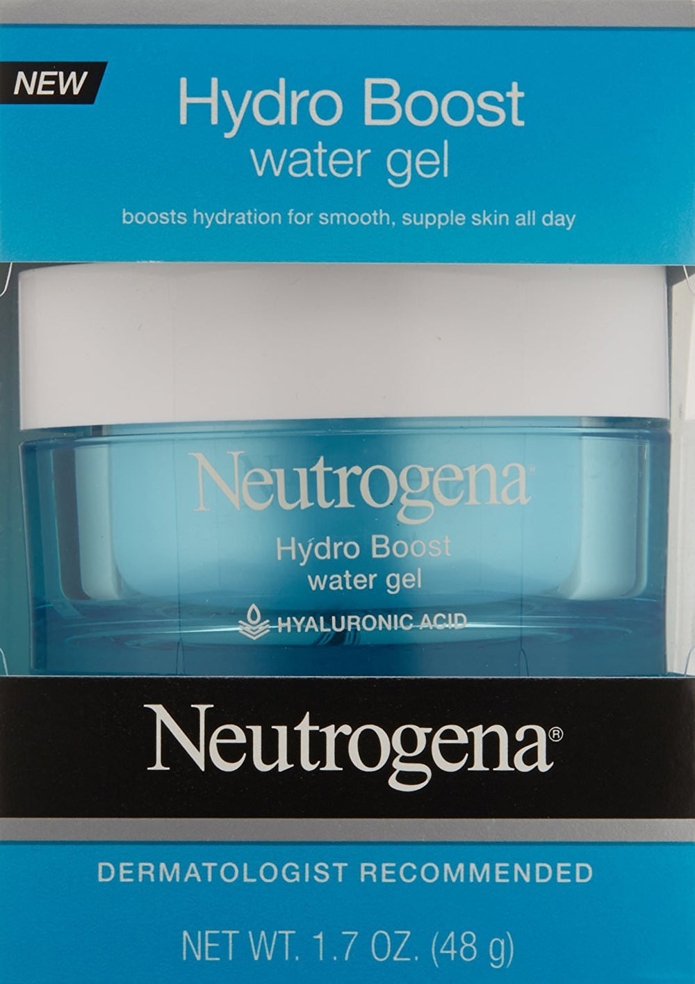 Neutrogena Hydro Boost water-gel jar delivers lightweight hydration for dry skin