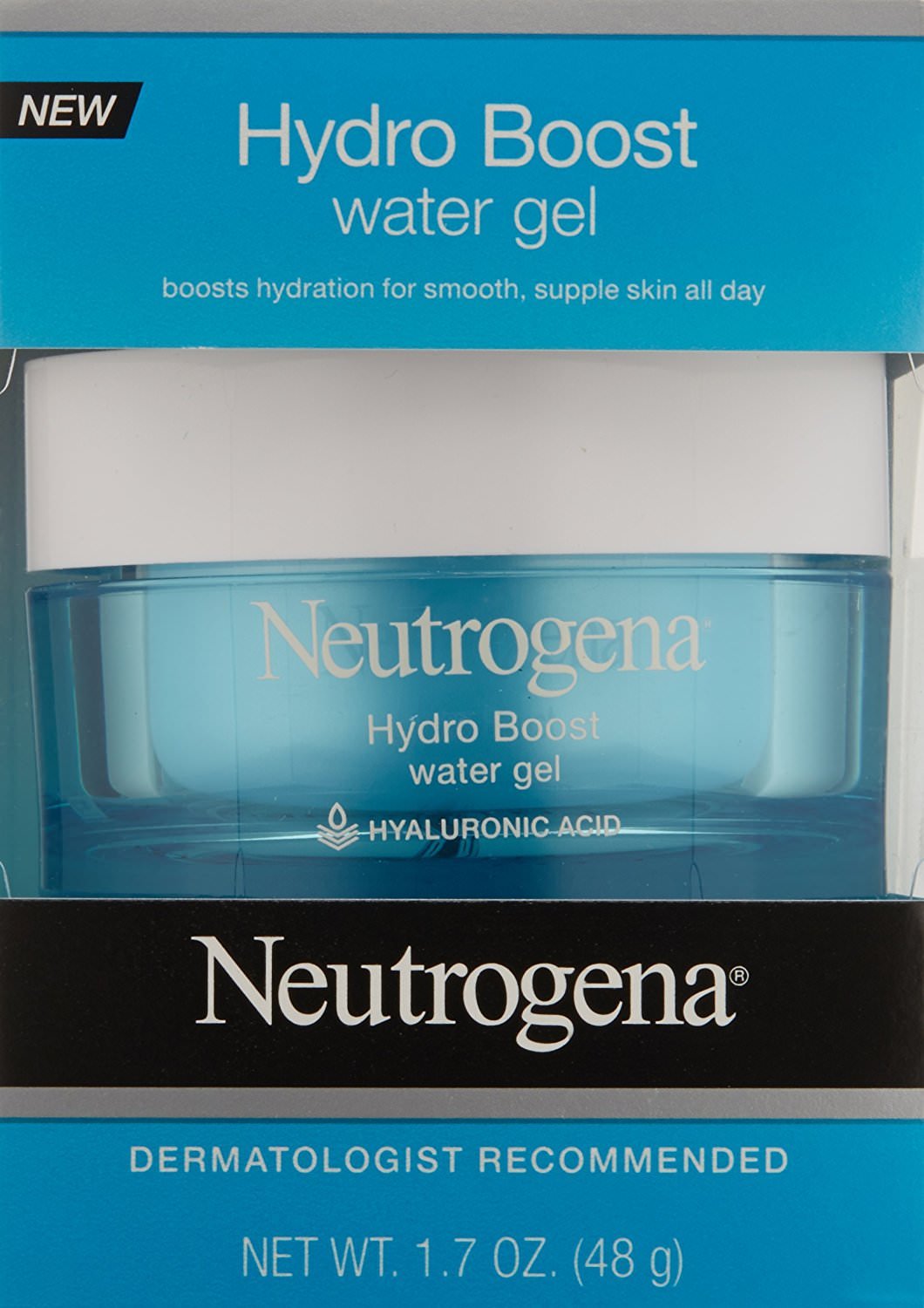 Neutrogena Hydro Boost water-gel jar delivers lightweight hydration for dry skin