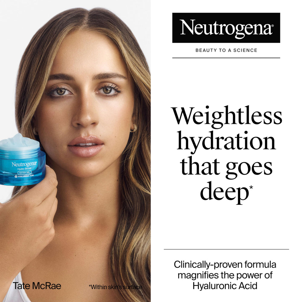 Neutrogena Hydro Boost Water Gel textura en gel no grasa y suave.