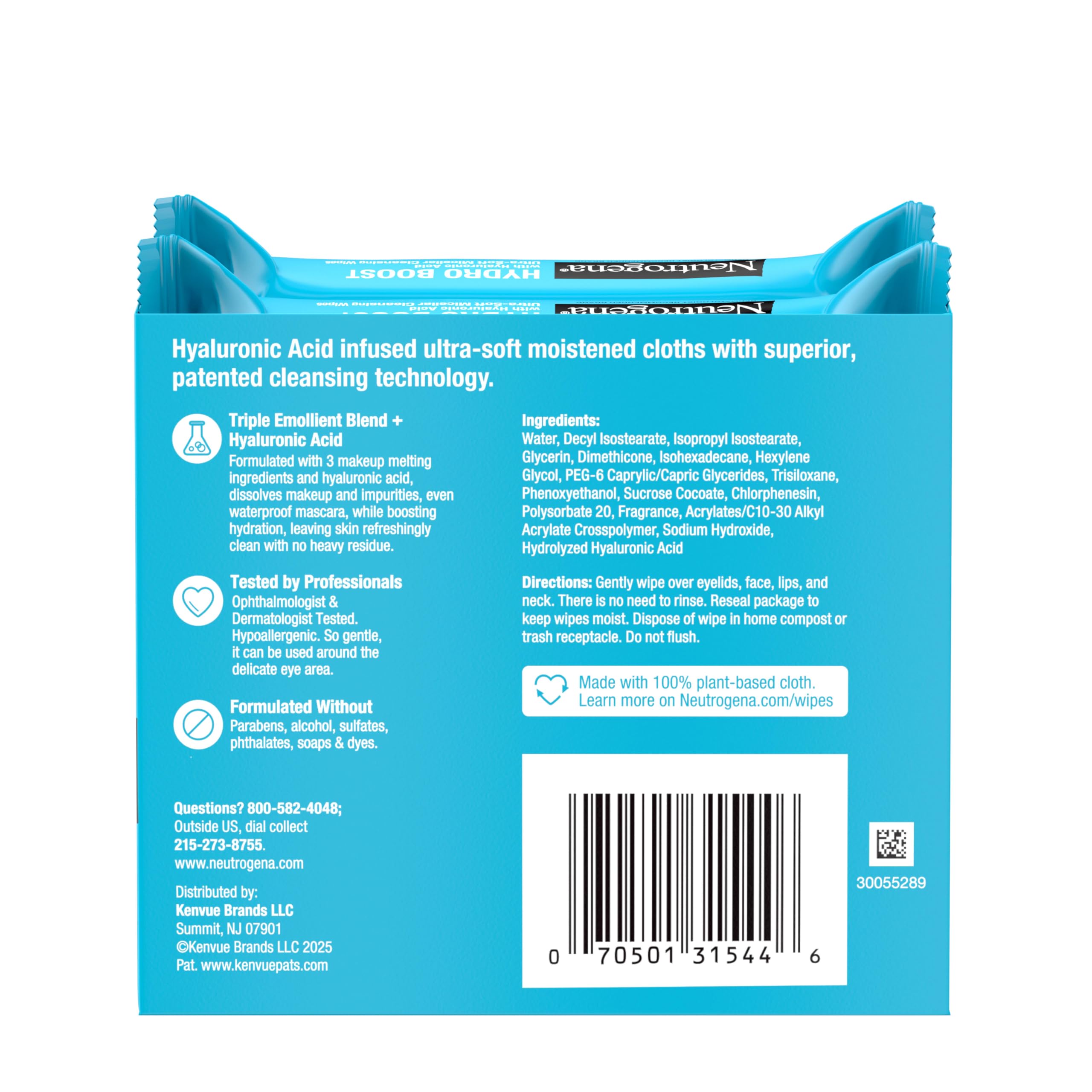 Neutrogena Hydro Boost wipes travel pack offers convenient cleansing on the go.