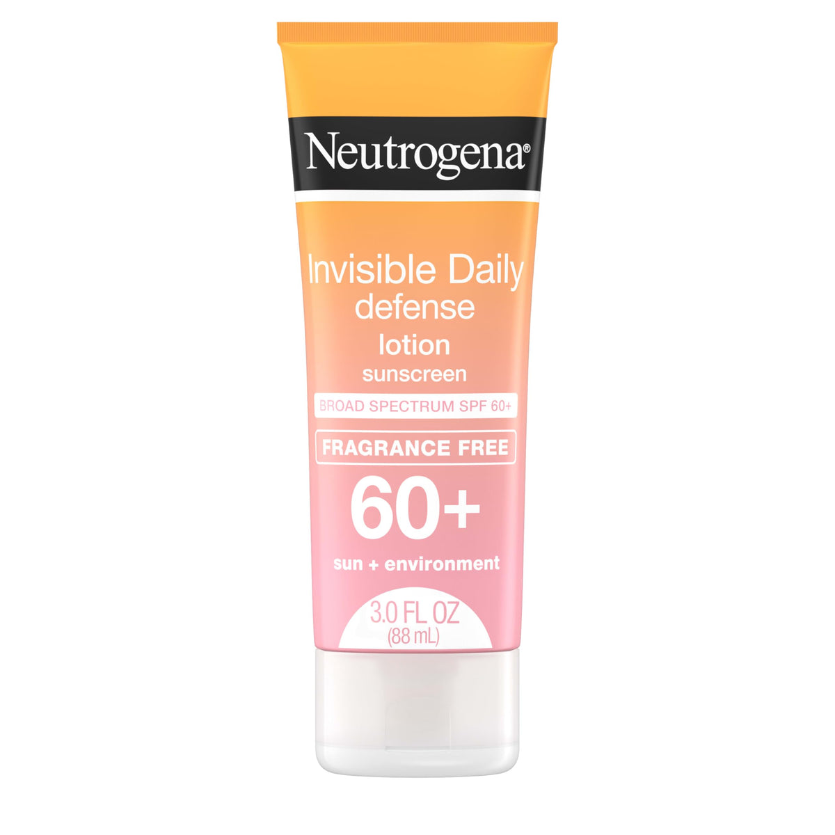 Neutrogena Invisible Daily Defense sunscreen bottle shown with clear, invisible protection.