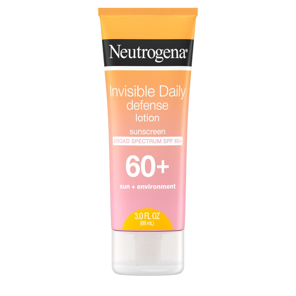 Neutrogena Invisible Daily Defense Sunscreen Lotion bottle ready for outdoor protection.