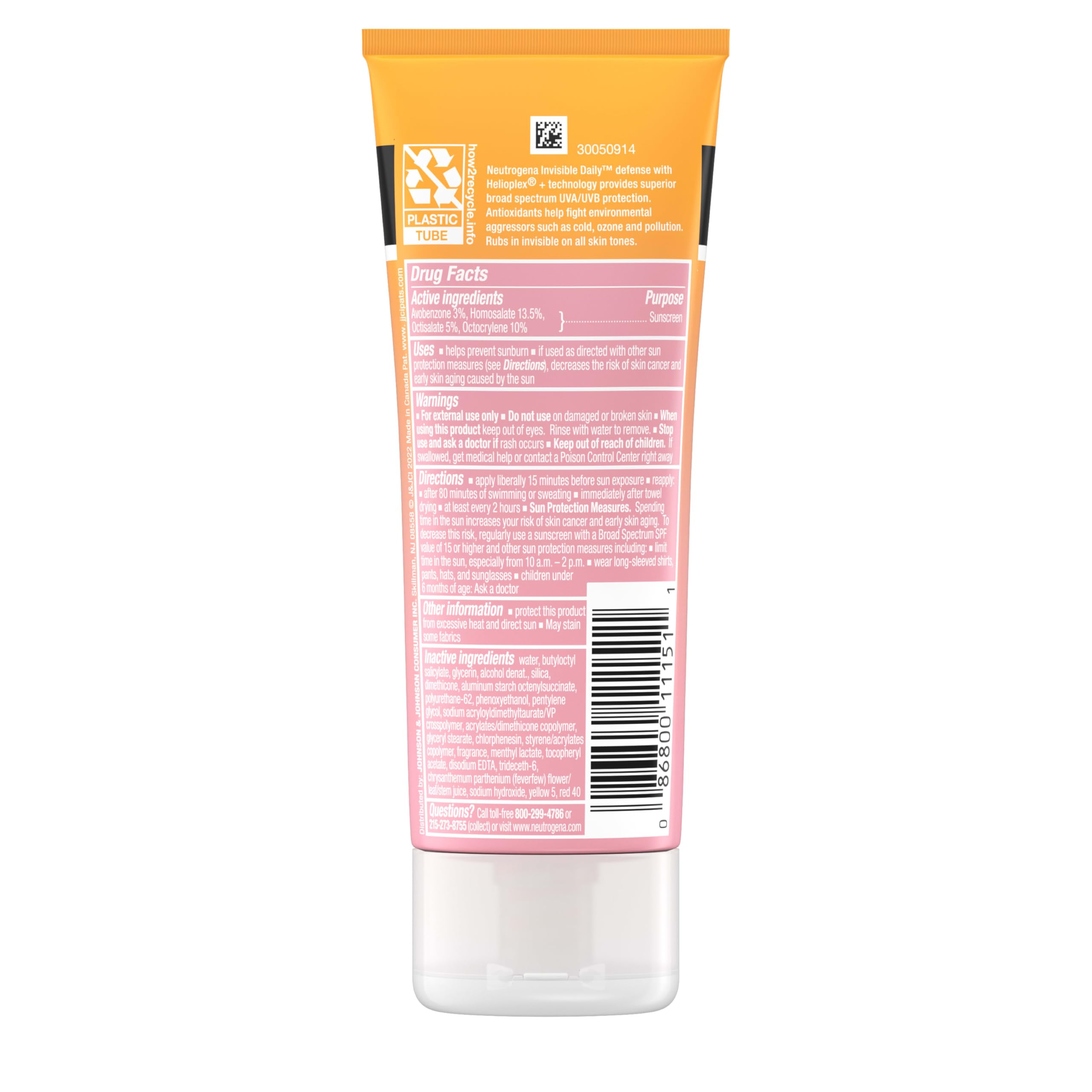 Neutrogena Invisible Daily Defense Sunscreen Lotion protects skin during city exposure.