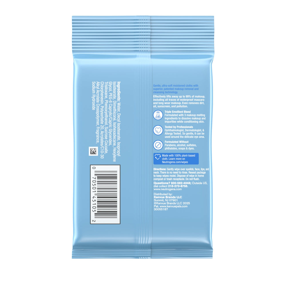 Neutrogena wipes inside a travel bag showing quick refresh convenience