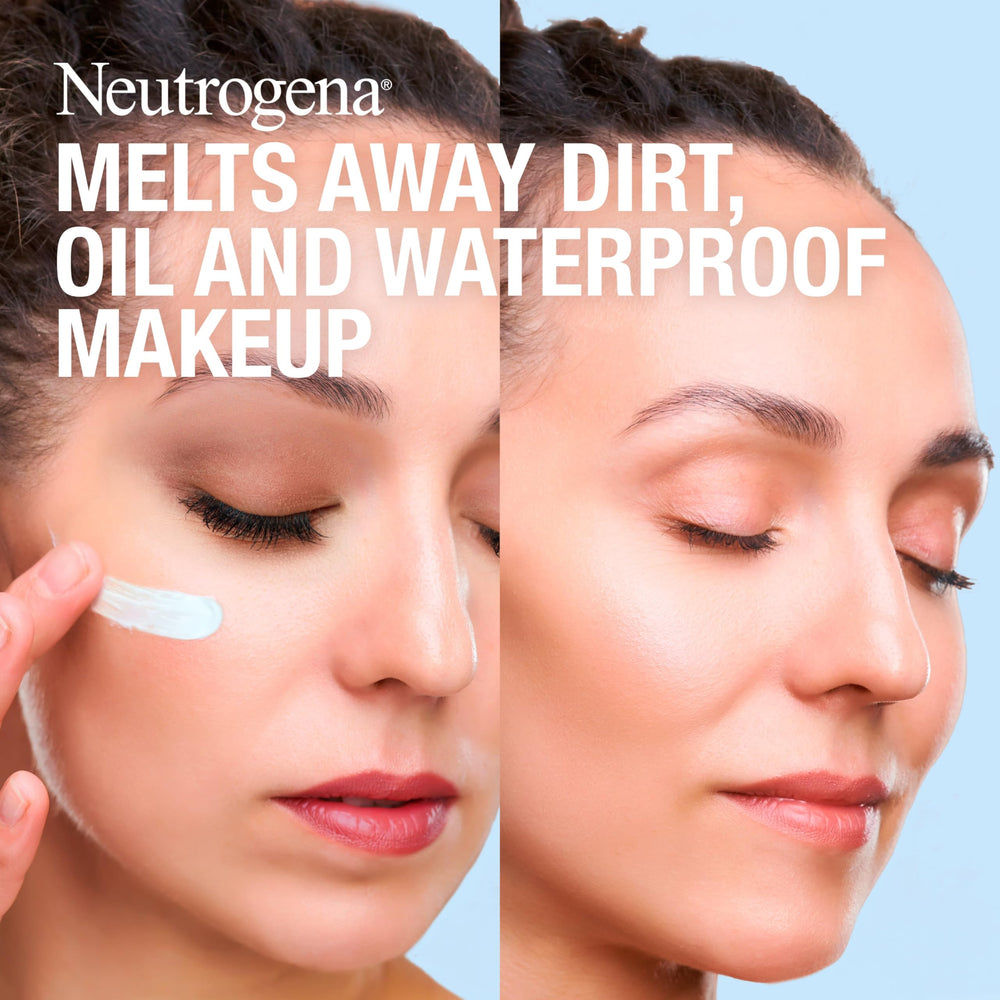 Neutrogena Makeup Melting Cleansing Balm texture swatch demonstrates easy melt-away makeup.
