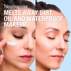 Neutrogena Makeup Melting Cleansing Balm texture swatch demonstrates easy melt-away makeup.