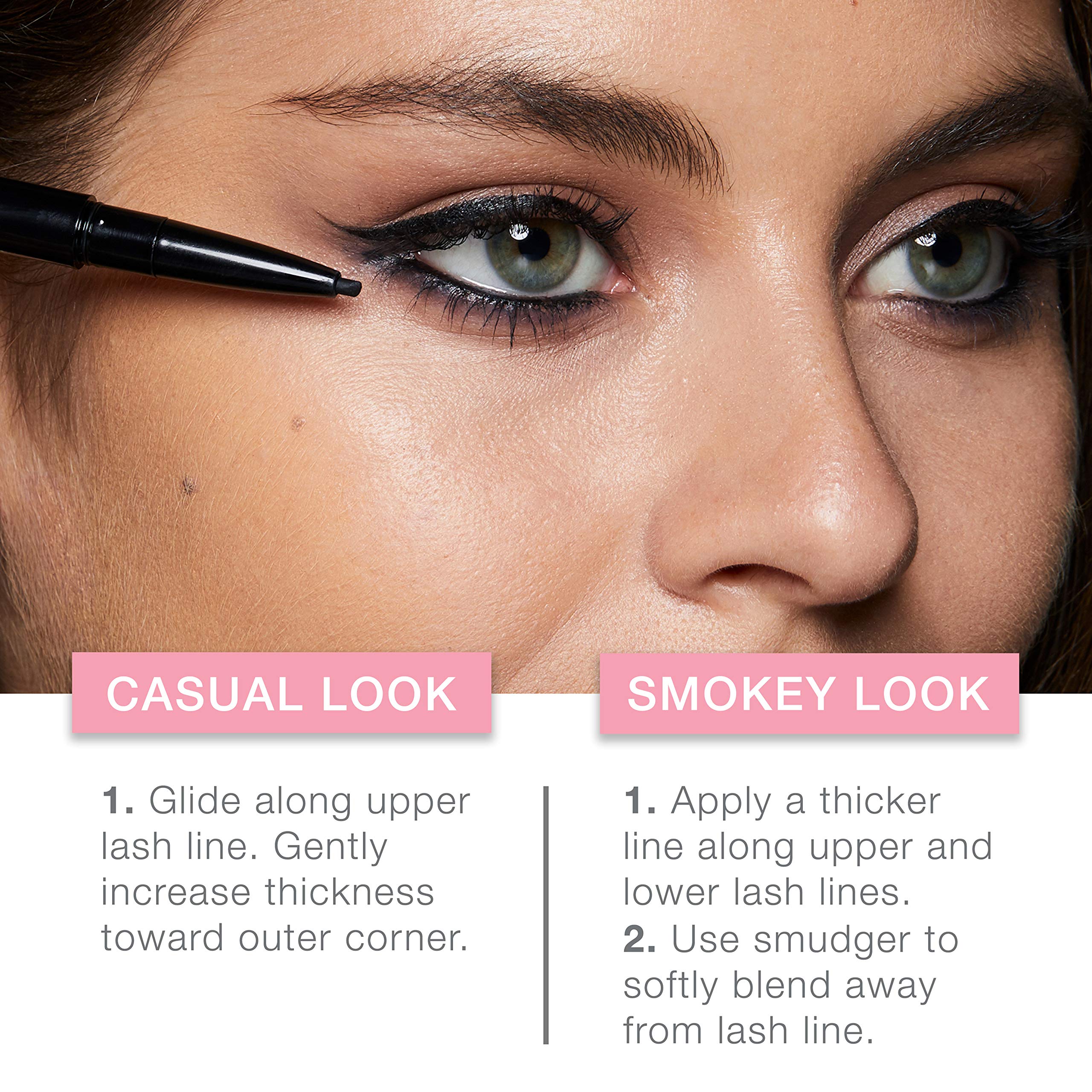 Neutrogena Nourishing Eyeliner Pencil Cosmic Black swatch on skin.