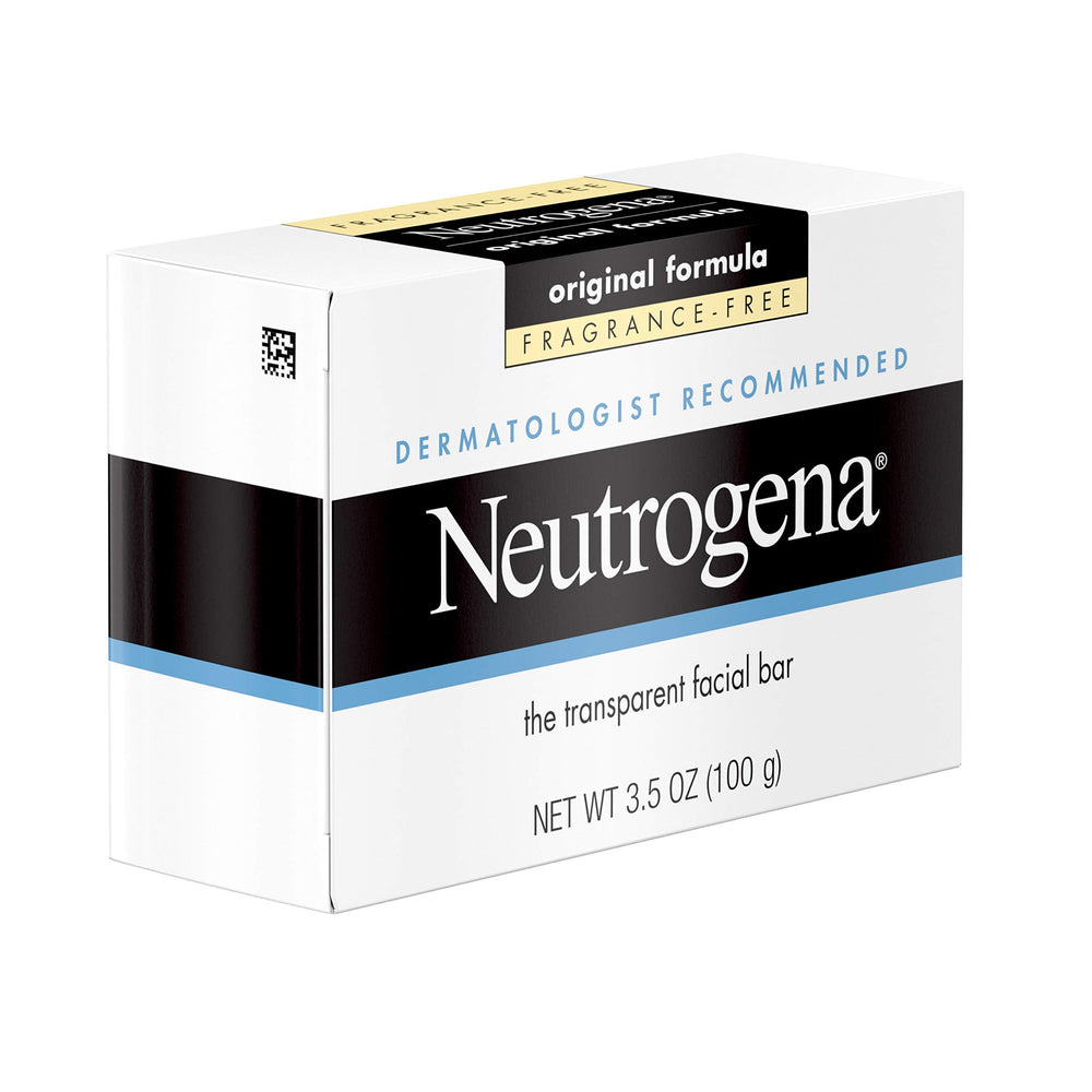 Neutrogena Original Amber Bar bar being rinsed to reveal a clean finish.