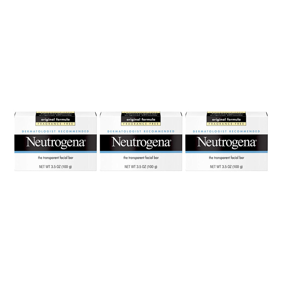 Neutrogena Original Amber Bar fragrance-free face wash bar close-up for gentle daily cleansing.