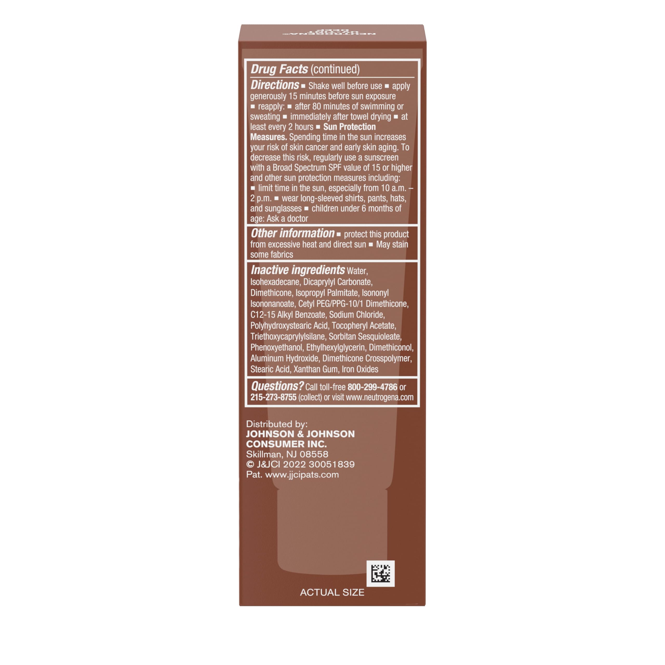 Neutrogena Purescreen 1.1 fl oz tube fits in a daily bag.