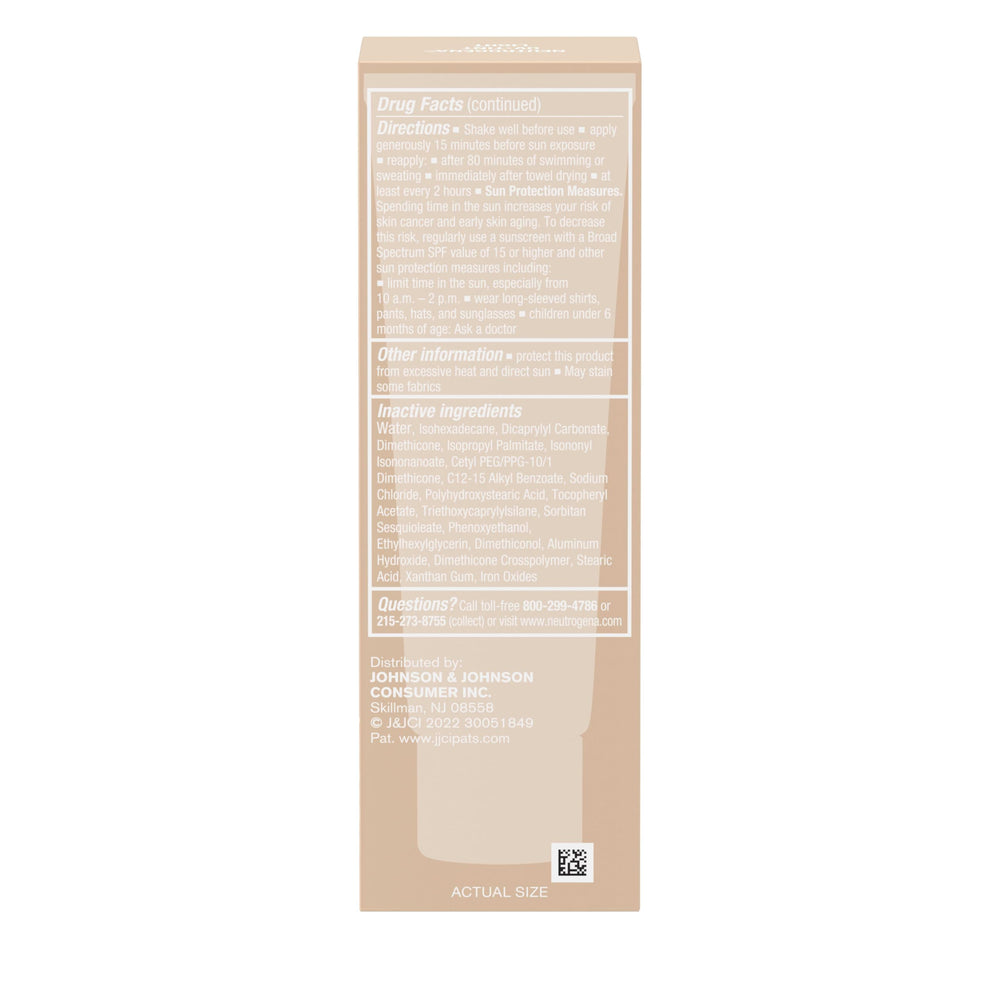 Neutrogena Purescreen+ blend-under-makeup demonstrates seamless integration with makeup.