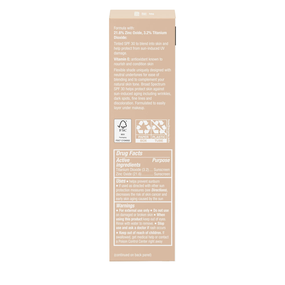 Neutrogena Purescreen+ shake-before-use instruction shown on label.