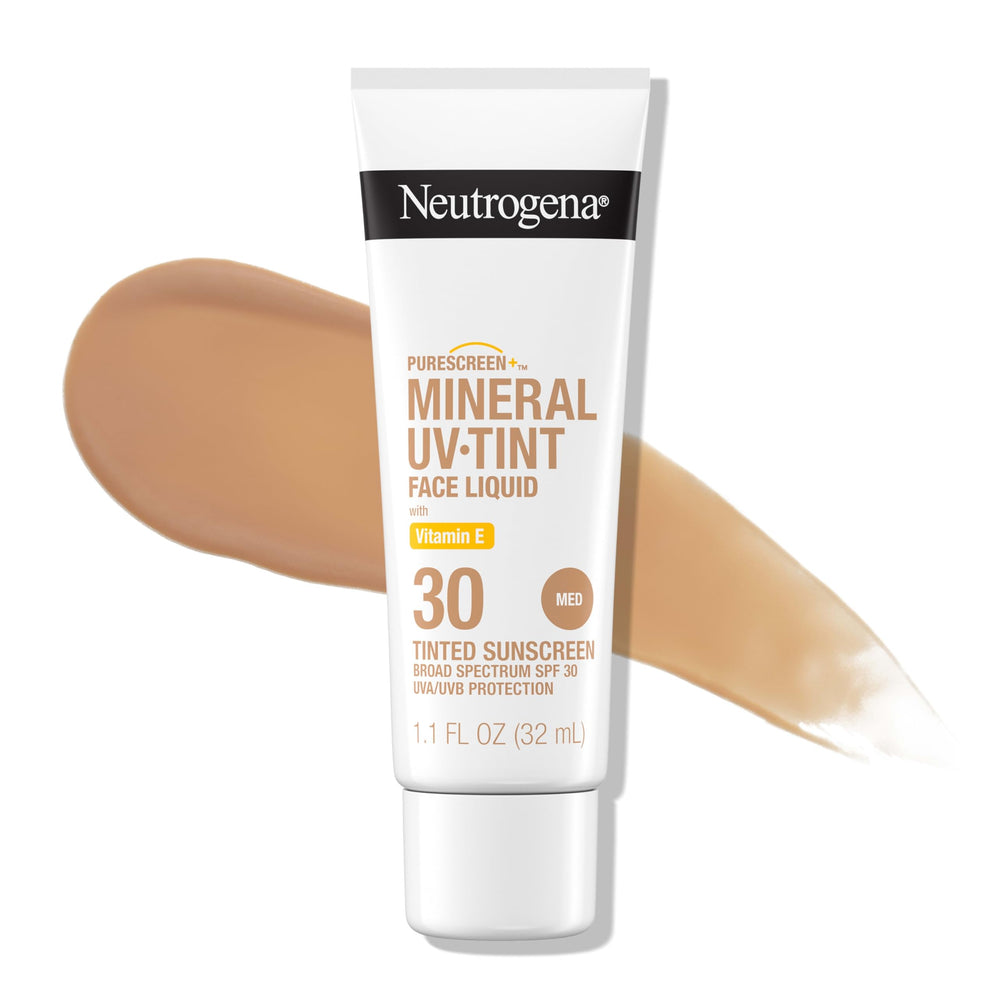 Neutrogena Purescreen+ bottle and label for mineral tinted sunscreen