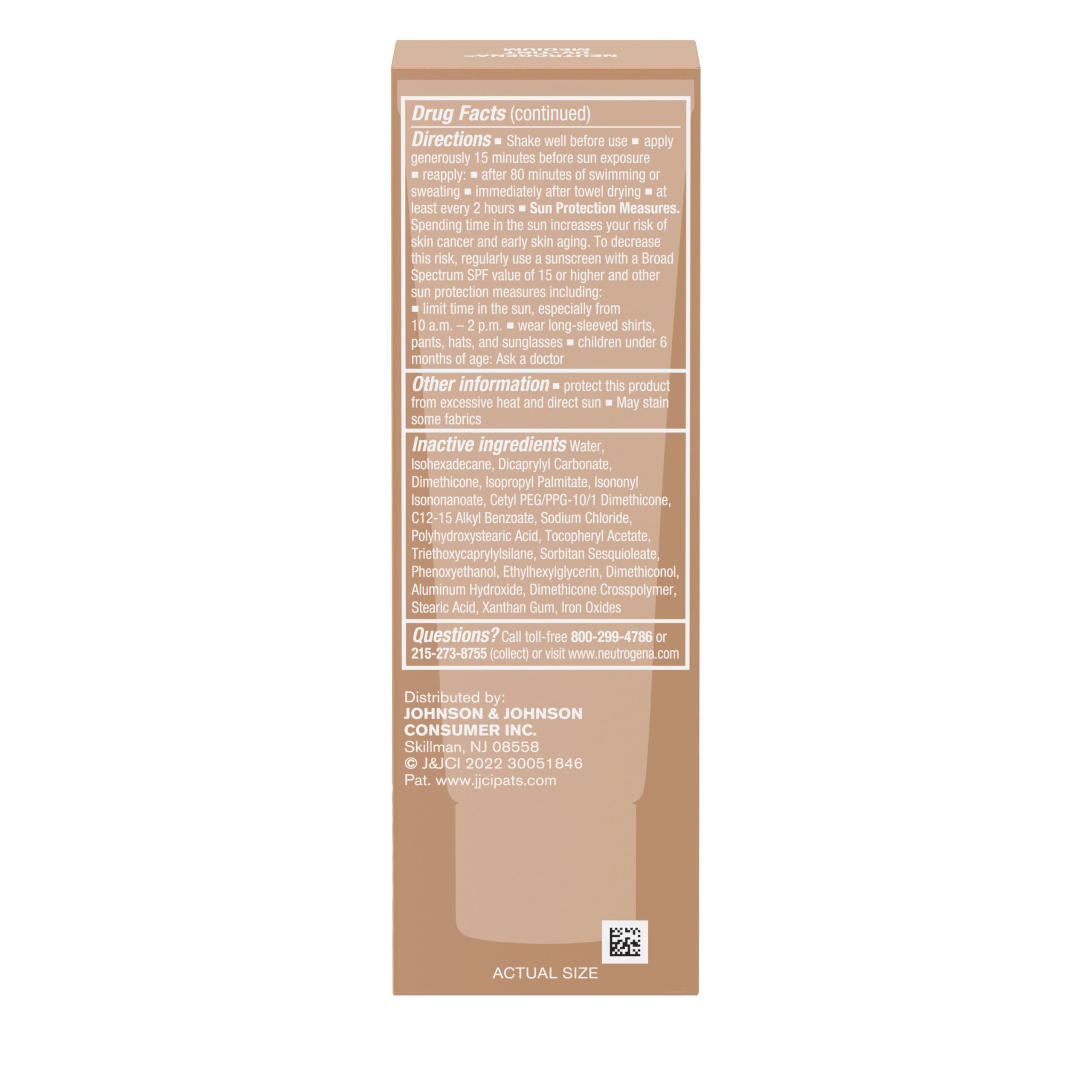 Neutrogena Purescreen+ bottle shake before use for even coverage