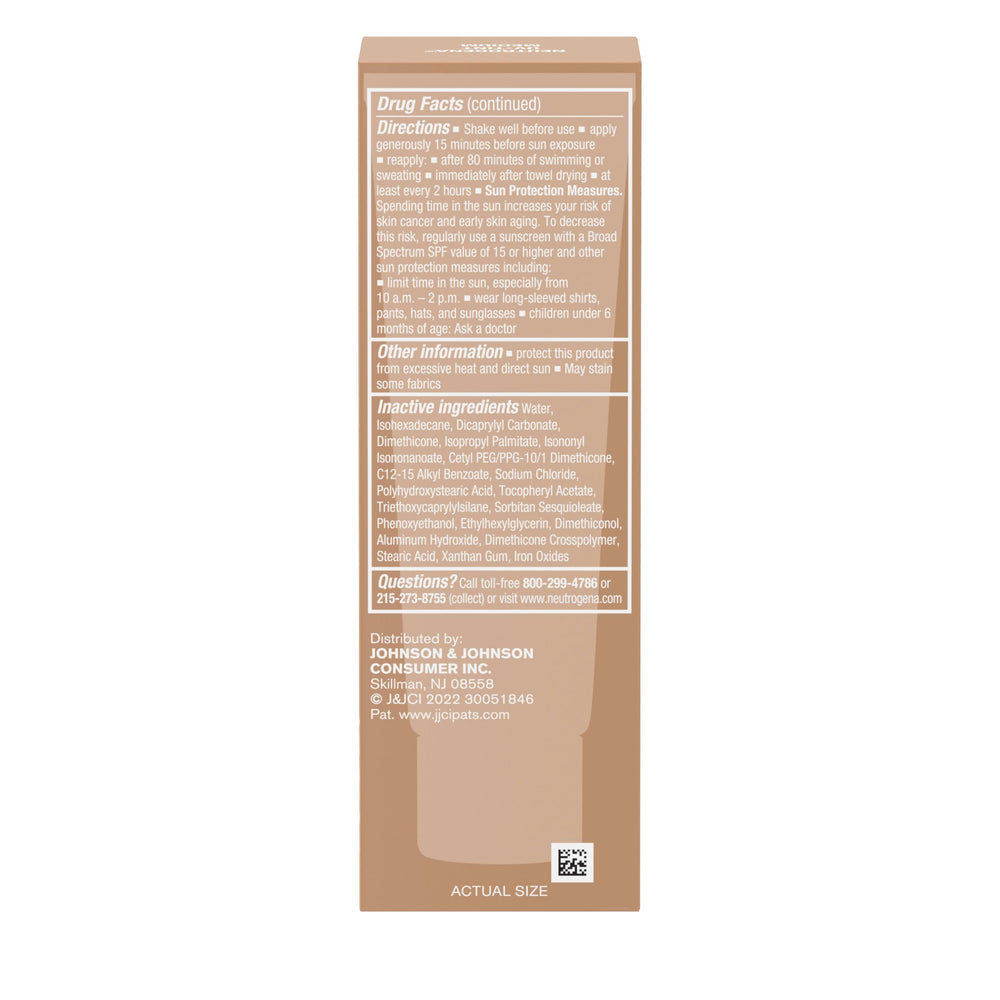 Neutrogena Purescreen+ bottle shake before use for even coverage