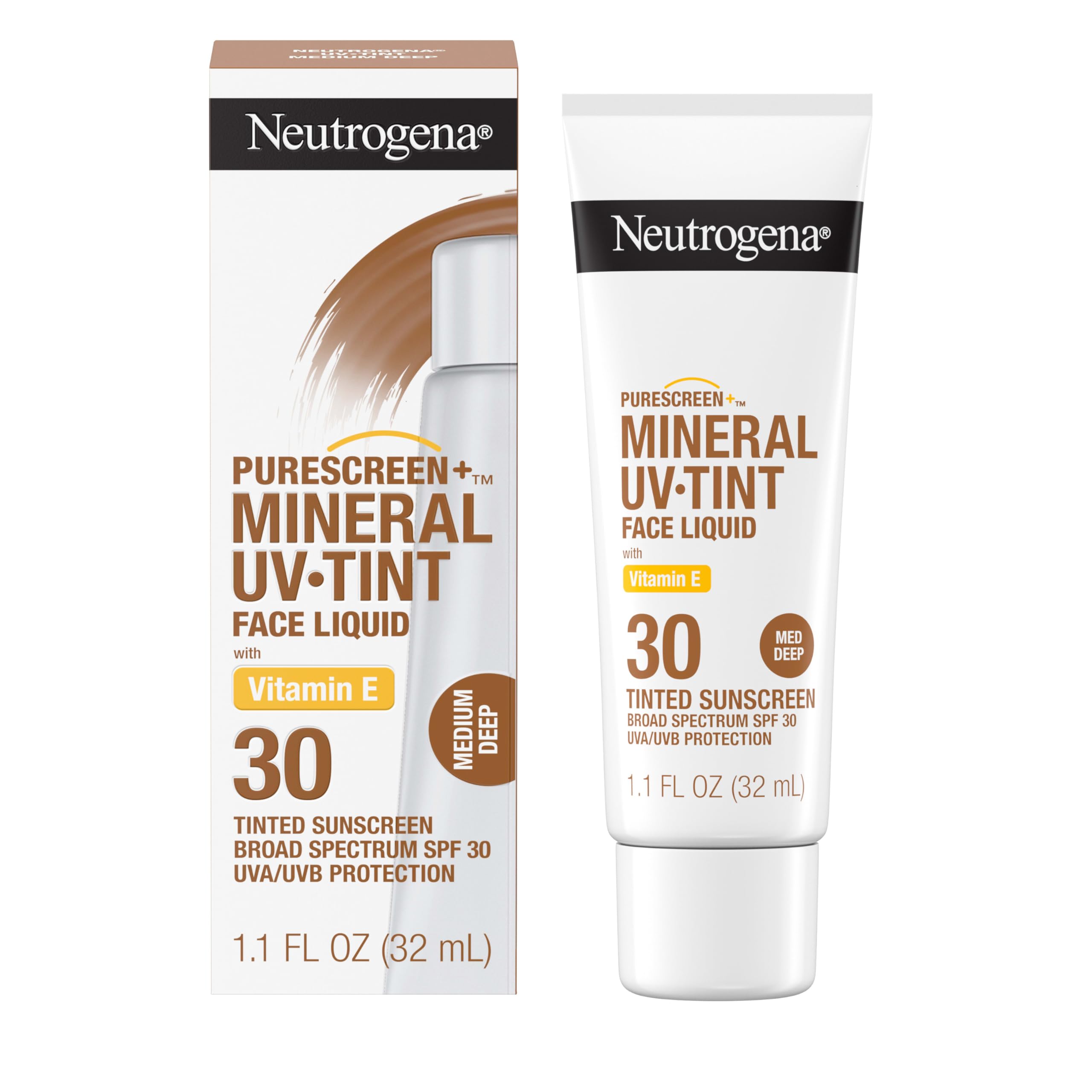 Close-up of Neutrogena Purescreen+ tinted sunscreen swirled on skin for even blend