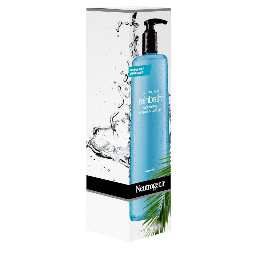 Neutrogena Rainbath 32oz bottle front showcases value and extended-use in daily routine.