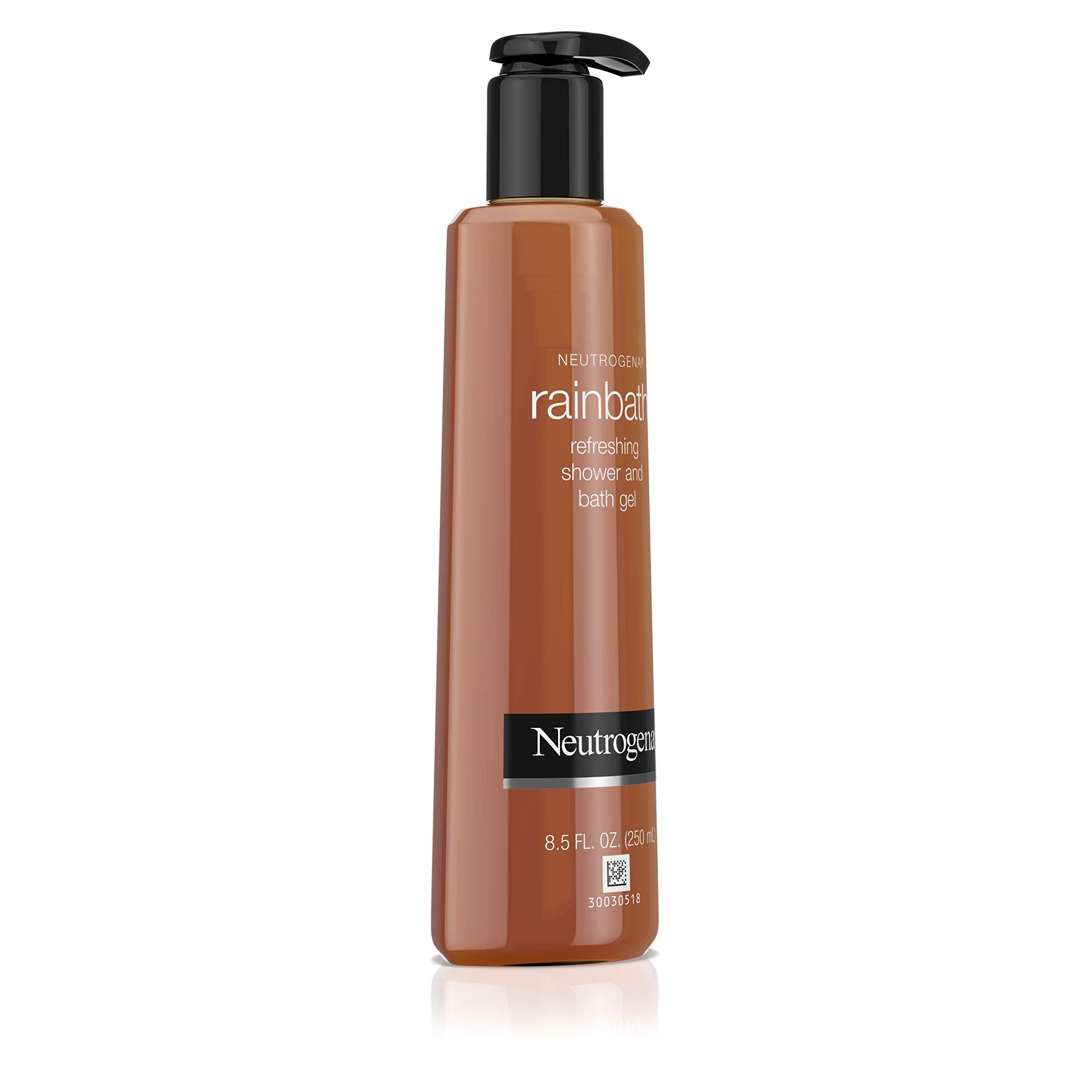 Neutrogena Rainbath original bathroom shelf shot highlights convenient 8.5 oz size