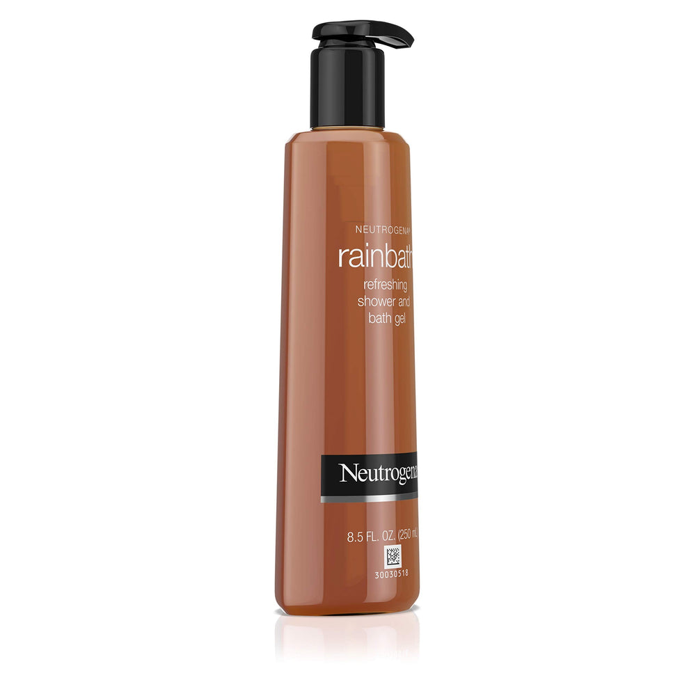 Neutrogena Rainbath original bathroom shelf shot highlights convenient 8.5 oz size