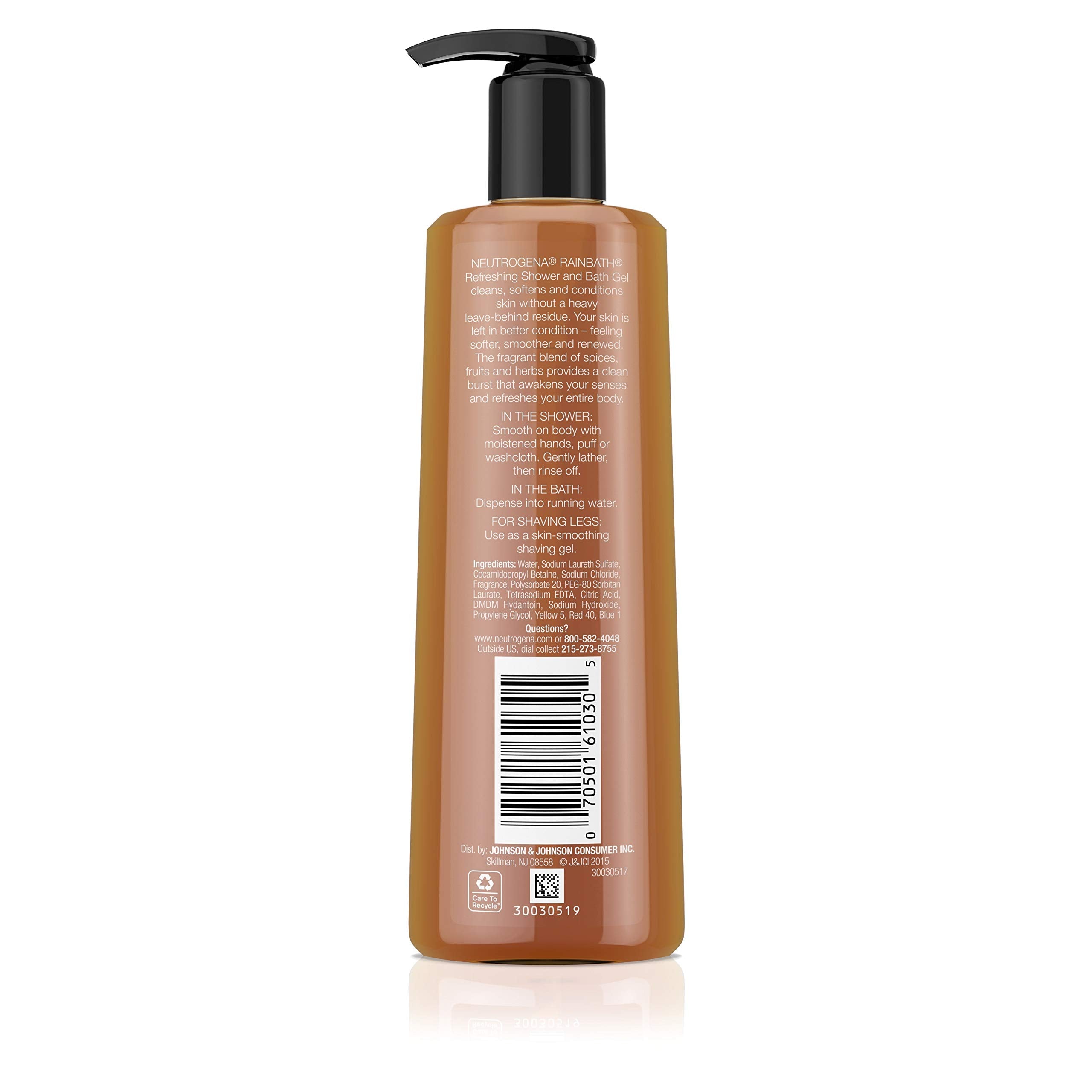 Neutrogena Rainbath Gel original lather demonstrates rich conditioning for smoother skin