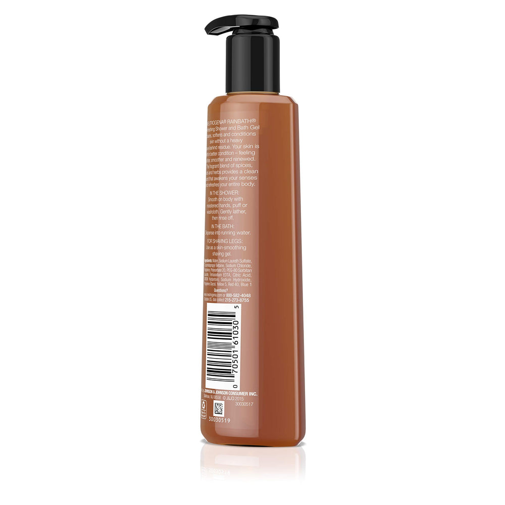 Neutrogena Rainbath bottle with warm color evokes refreshing morning ritual
