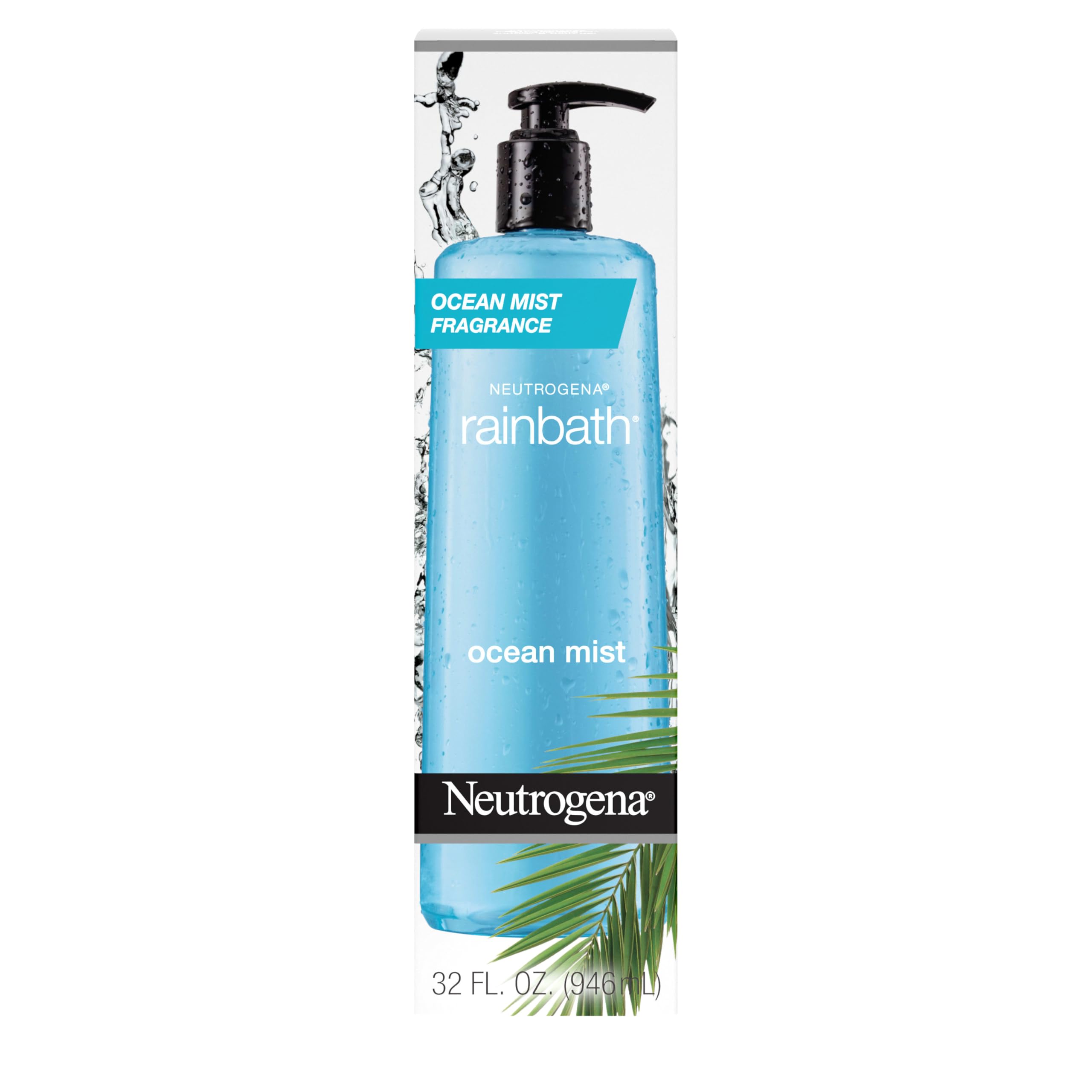 Neutrogena Rainbath shower gel pump bottle shows refreshing cleansing for daily showers.