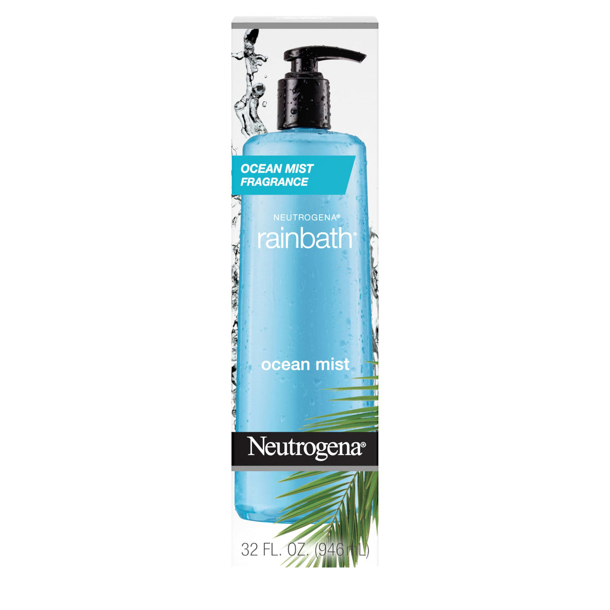 Neutrogena Rainbath shower gel pump bottle shows refreshing cleansing for daily showers.