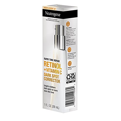 Neutrogena Rapid Tone Repair serum close-up indicating reduced discoloration.