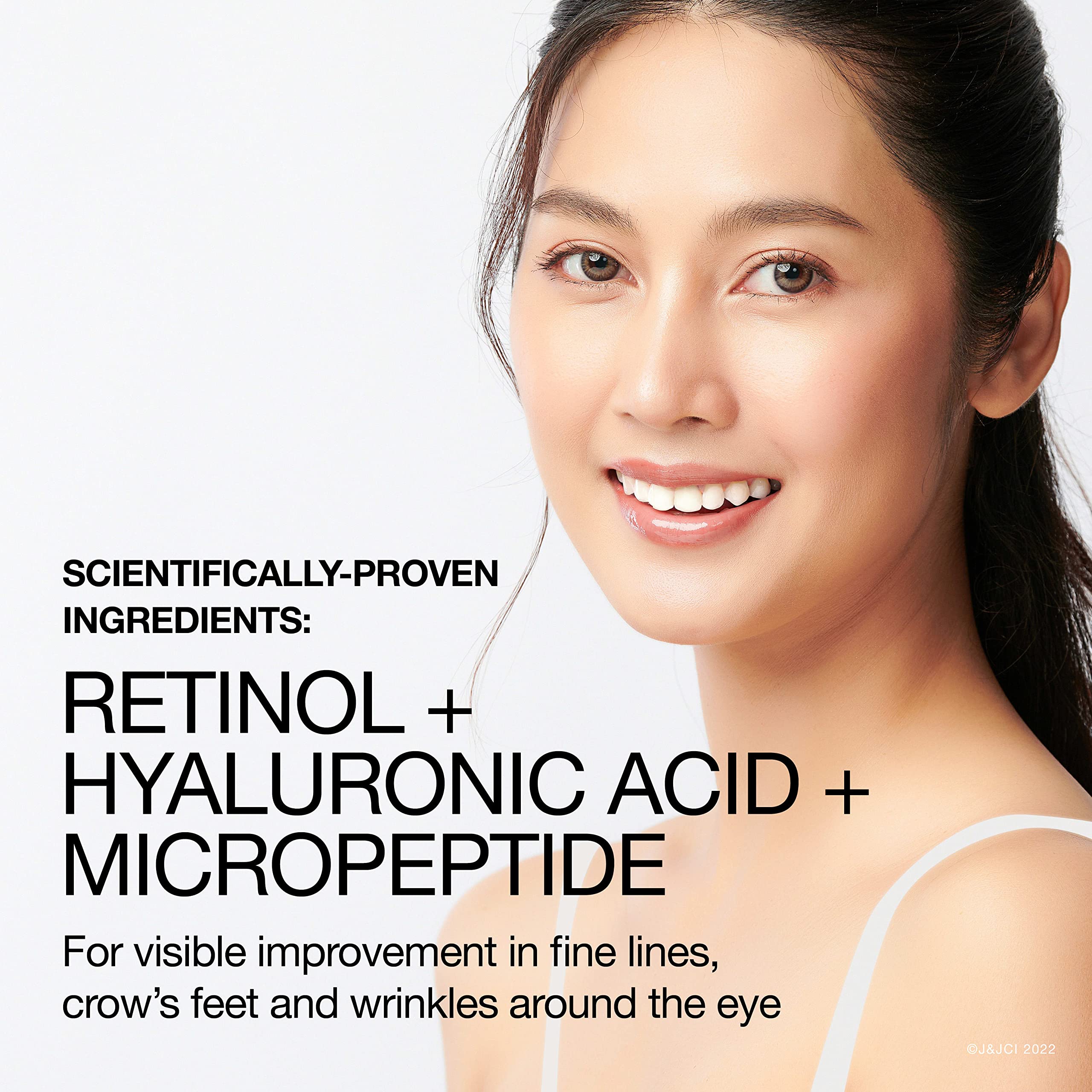 Neutrogena Rapid Wrinkle Repair bottle on skin showing absorption