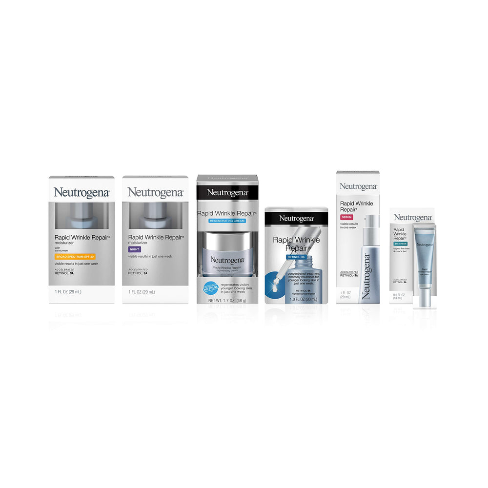 Neutrogena Rapid Wrinkle Repair eye cream tested by dermatologists for reputable anti-age care