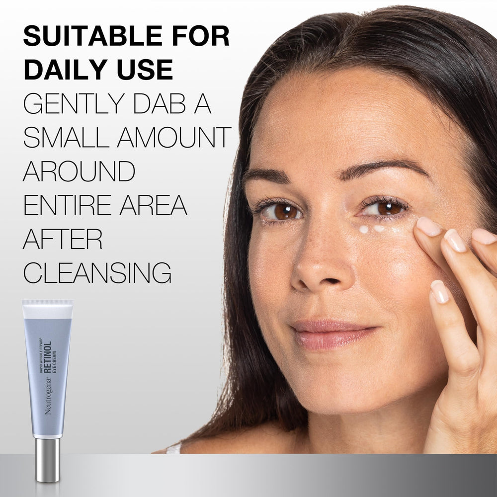 Neutrogena Rapid Wrinkle Repair Eye Cream with hyaluronic acid for plumper under-eye skin.