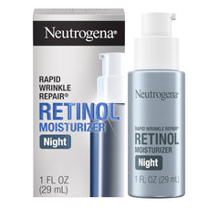 Neutrogena Rapid Wrinkle Repair night cream bottle pump for convenient daily hydration.