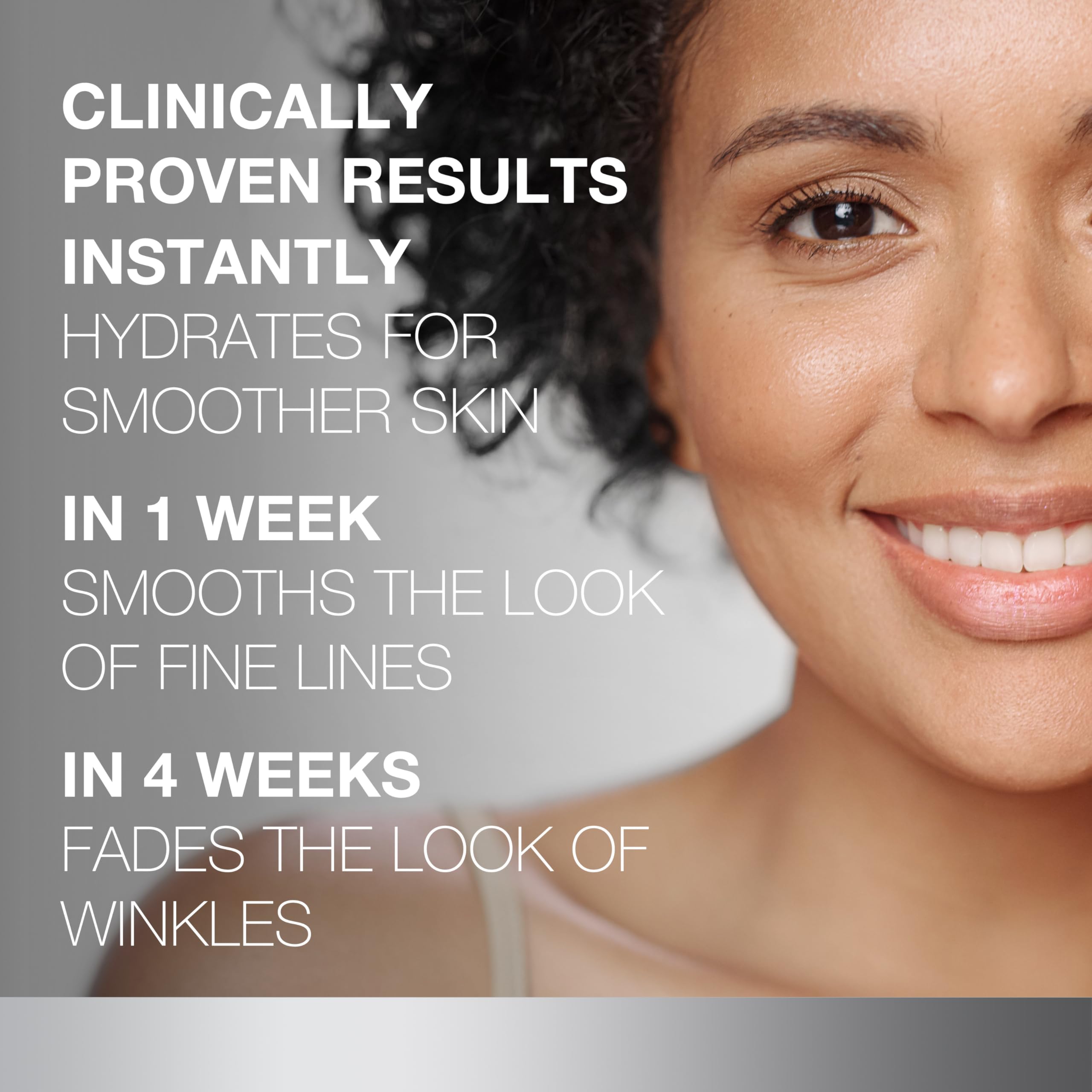 Neutrogena Rapid Wrinkle Repair hyaluronic acid detail highlighting plumping moisture.