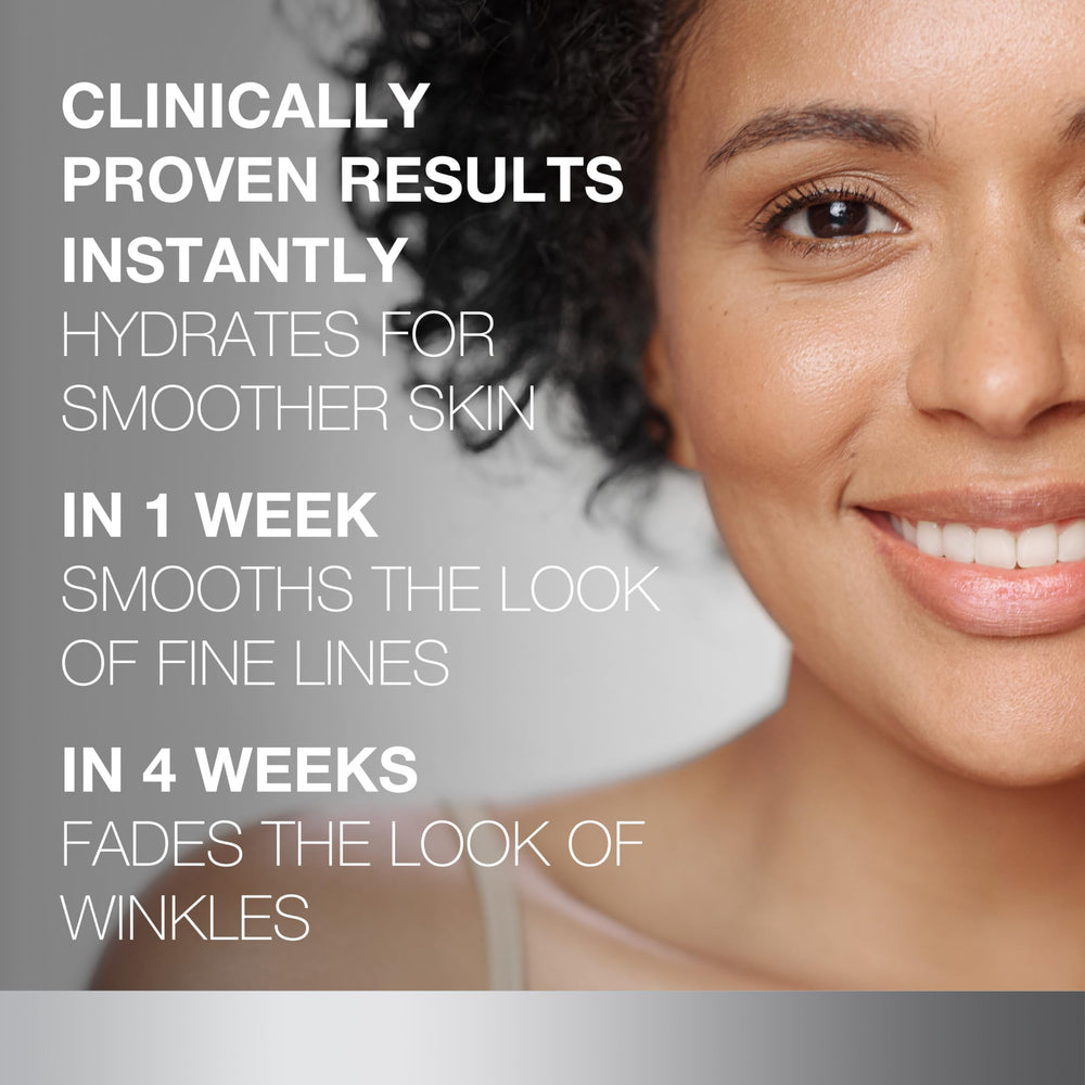 Neutrogena Rapid Wrinkle Repair hyaluronic acid detail highlighting plumping moisture.