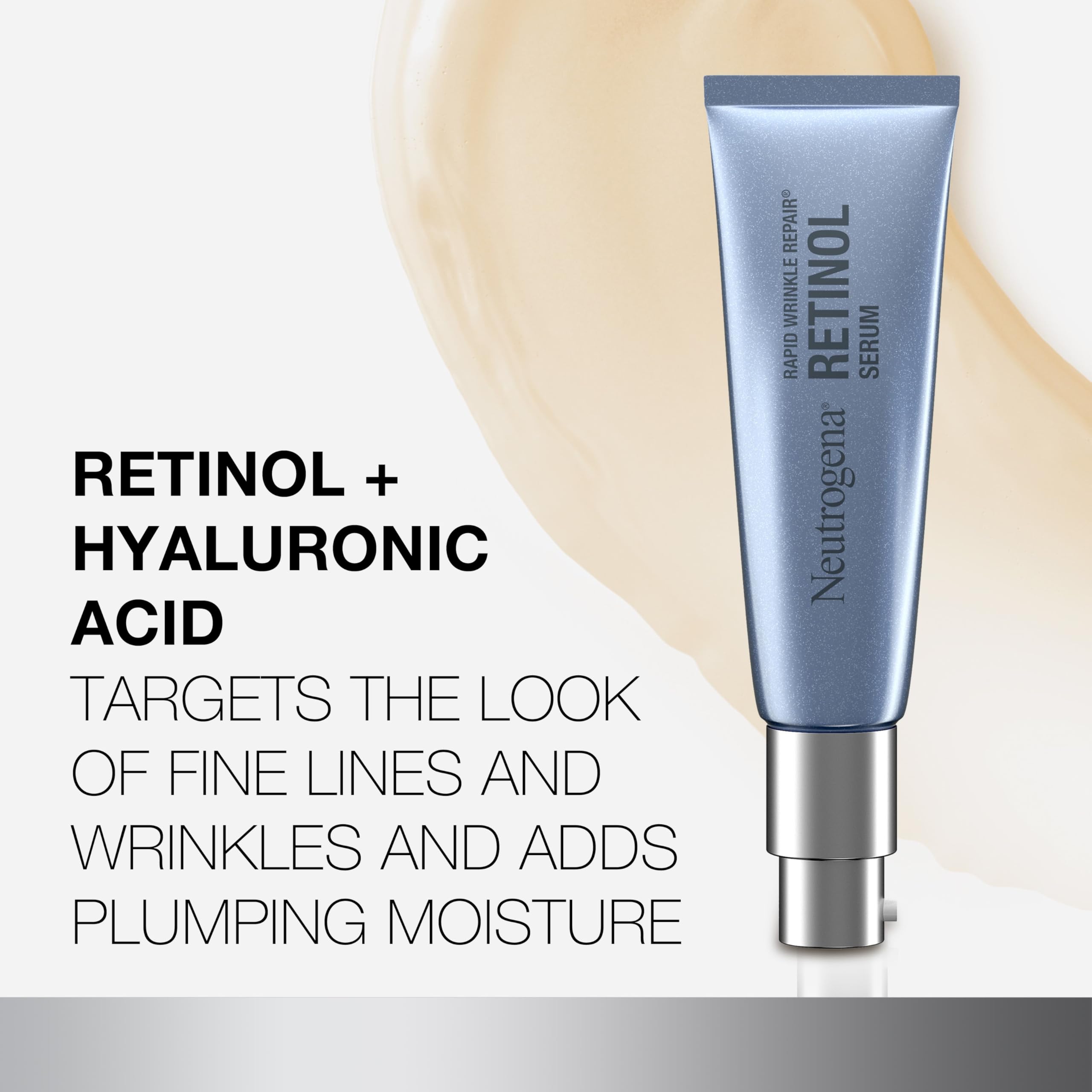 Neutrogena Rapid Wrinkle Repair serum application smoothing lines on skin