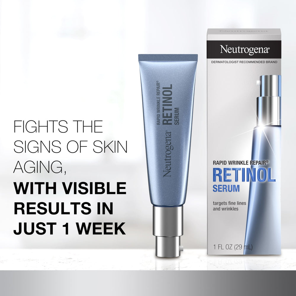 Neutrogena Rapid Wrinkle Repair serum texture close-up shows absorption