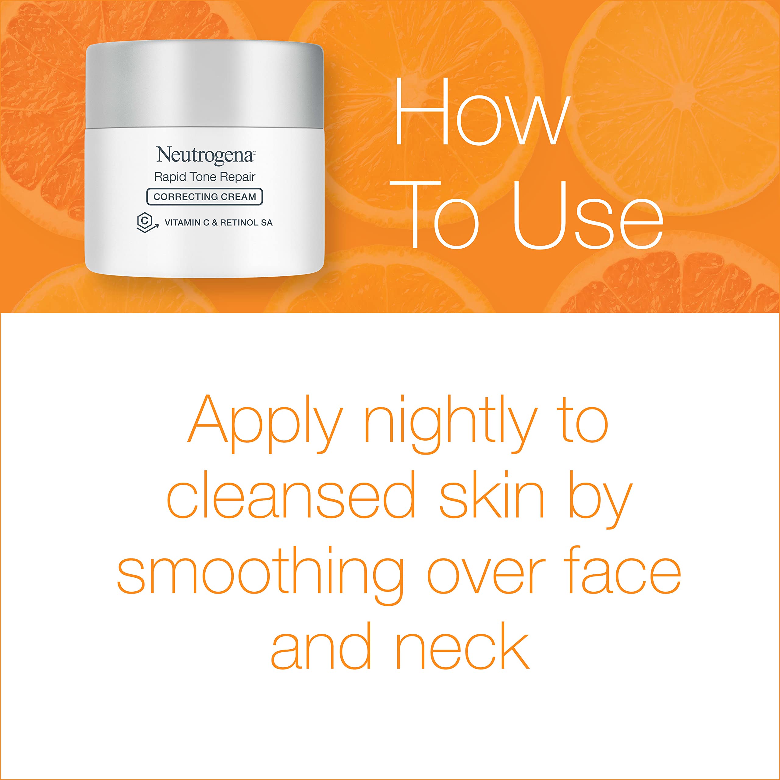 Neutrogena Retinol + Vitamin C Correcting Cream 1.7 oz jar for daily use.
